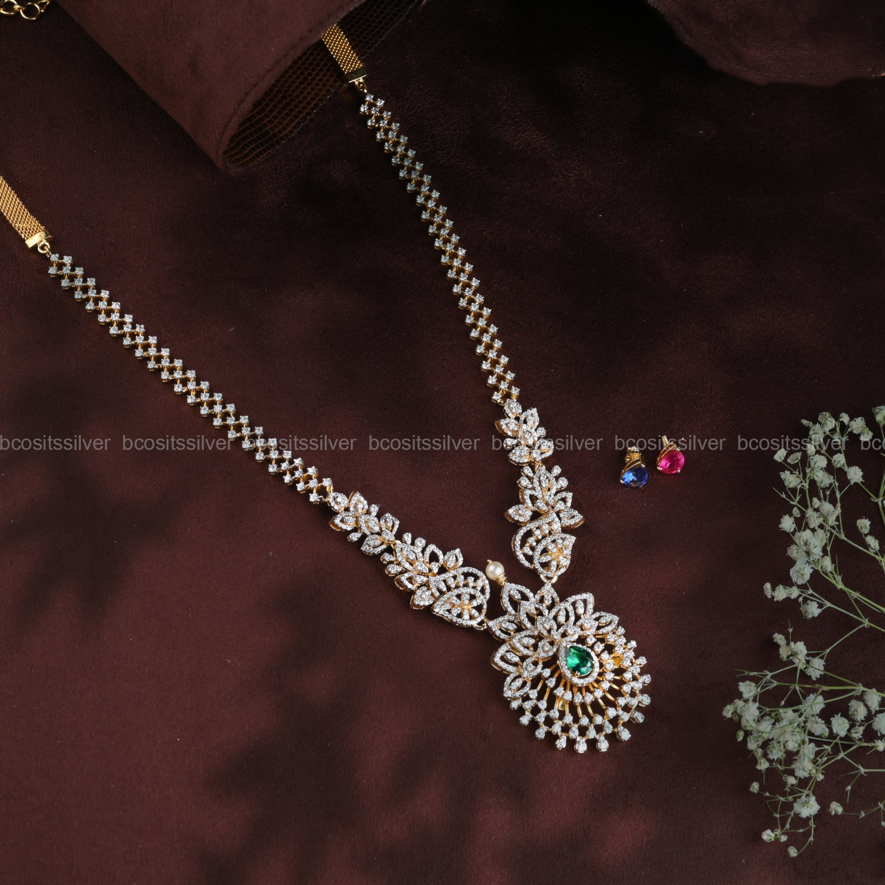 Theia Diamond Look Sankranti Neckpiece - 1037 -( MADE TO ORDER )