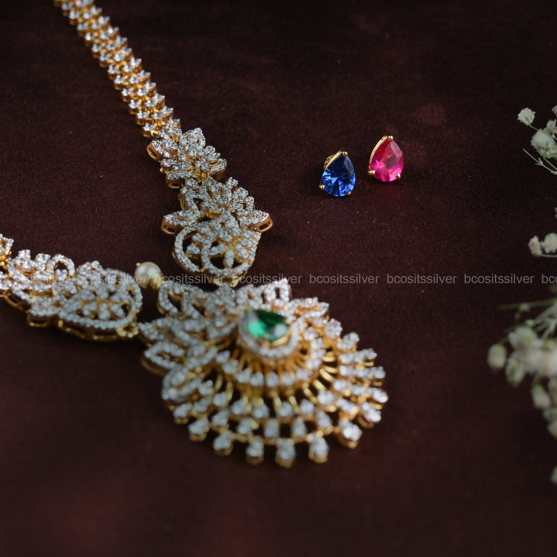 Theia Diamond Look Sankranti Neckpiece - 1037 -( MADE TO ORDER )
