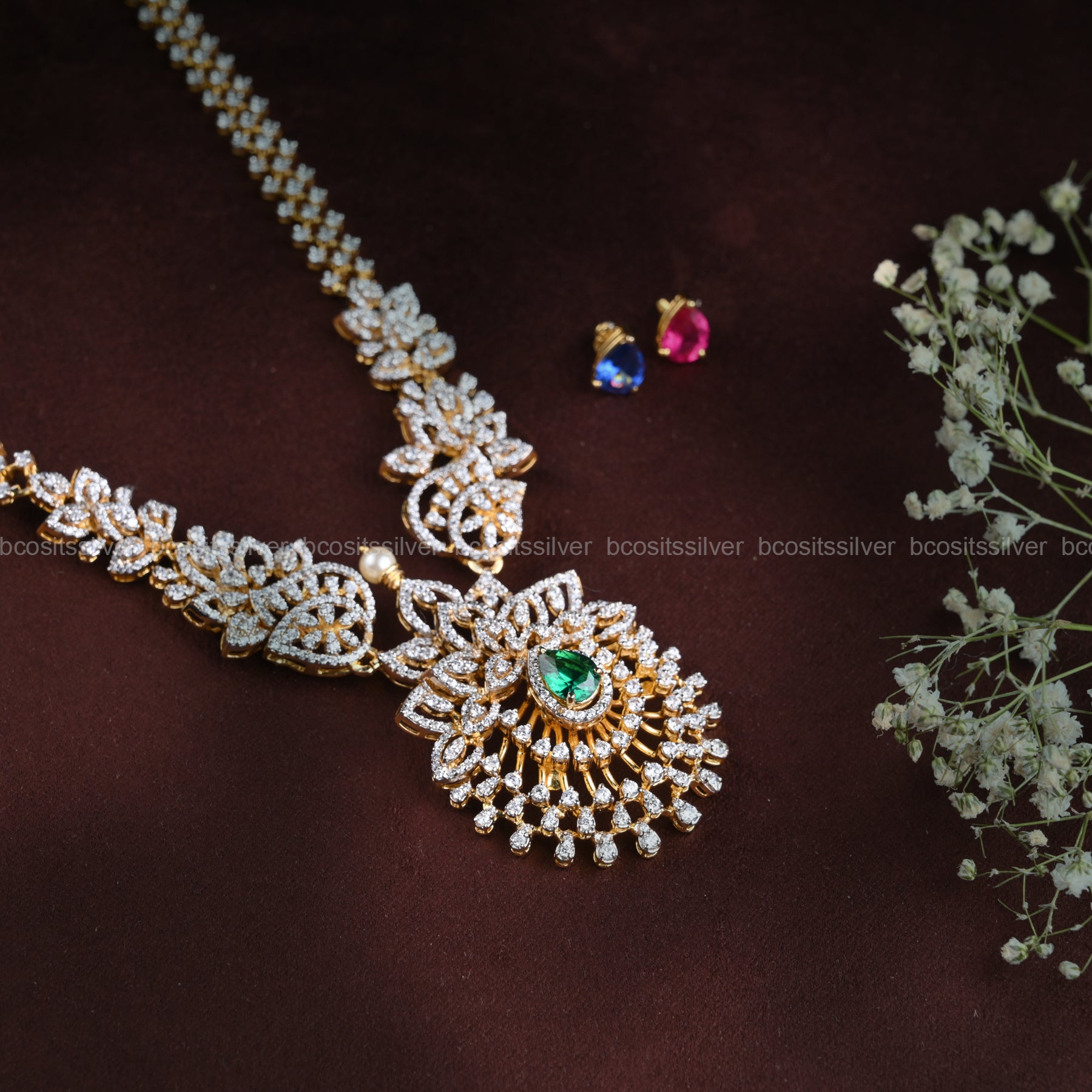 Theia Diamond Look Sankranti Neckpiece - 1037 -( MADE TO ORDER )
