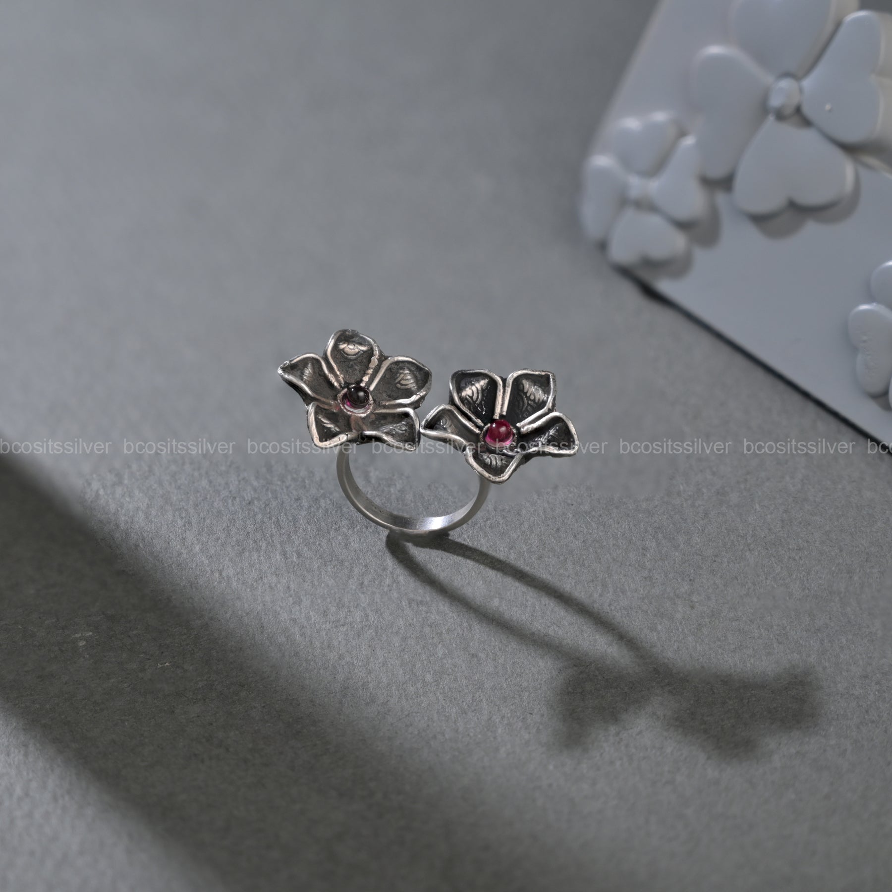 Oxidized Sevanthi Finger Ring - 245