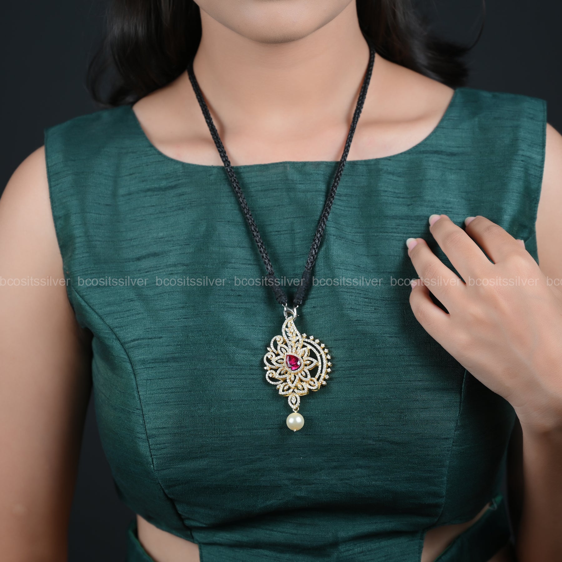 Theia Diamond look Pendant / Tikka - 5864 - ( MADE TO ORDER )