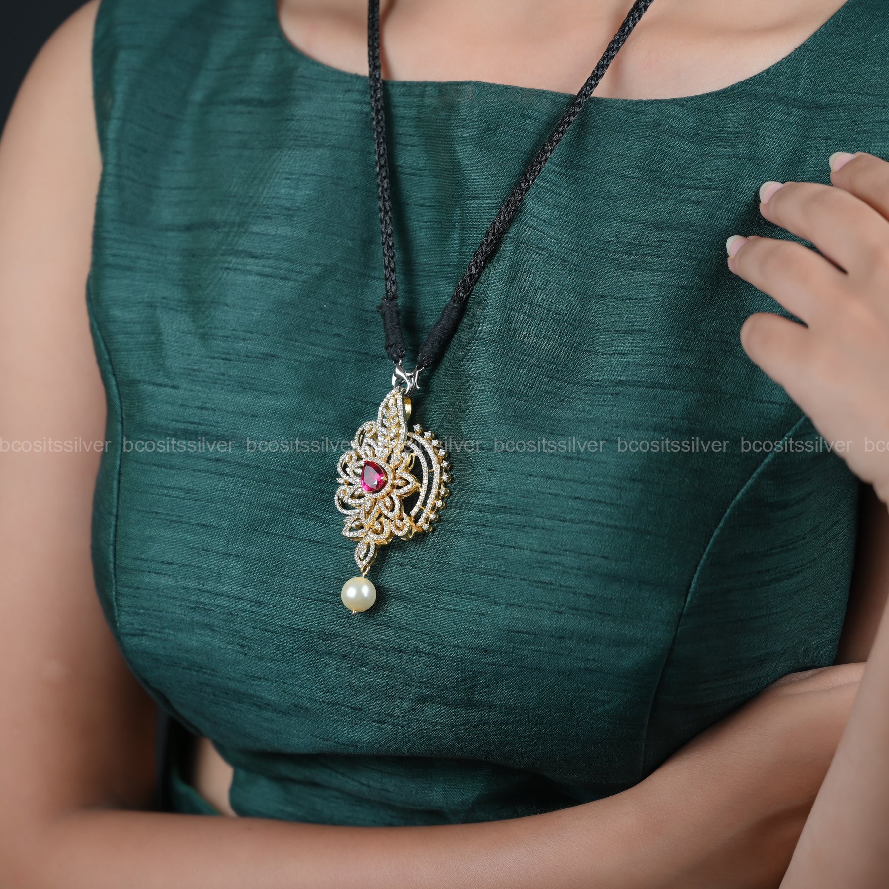 Theia Diamond look Pendant / Tikka - 5864 - ( MADE TO ORDER )