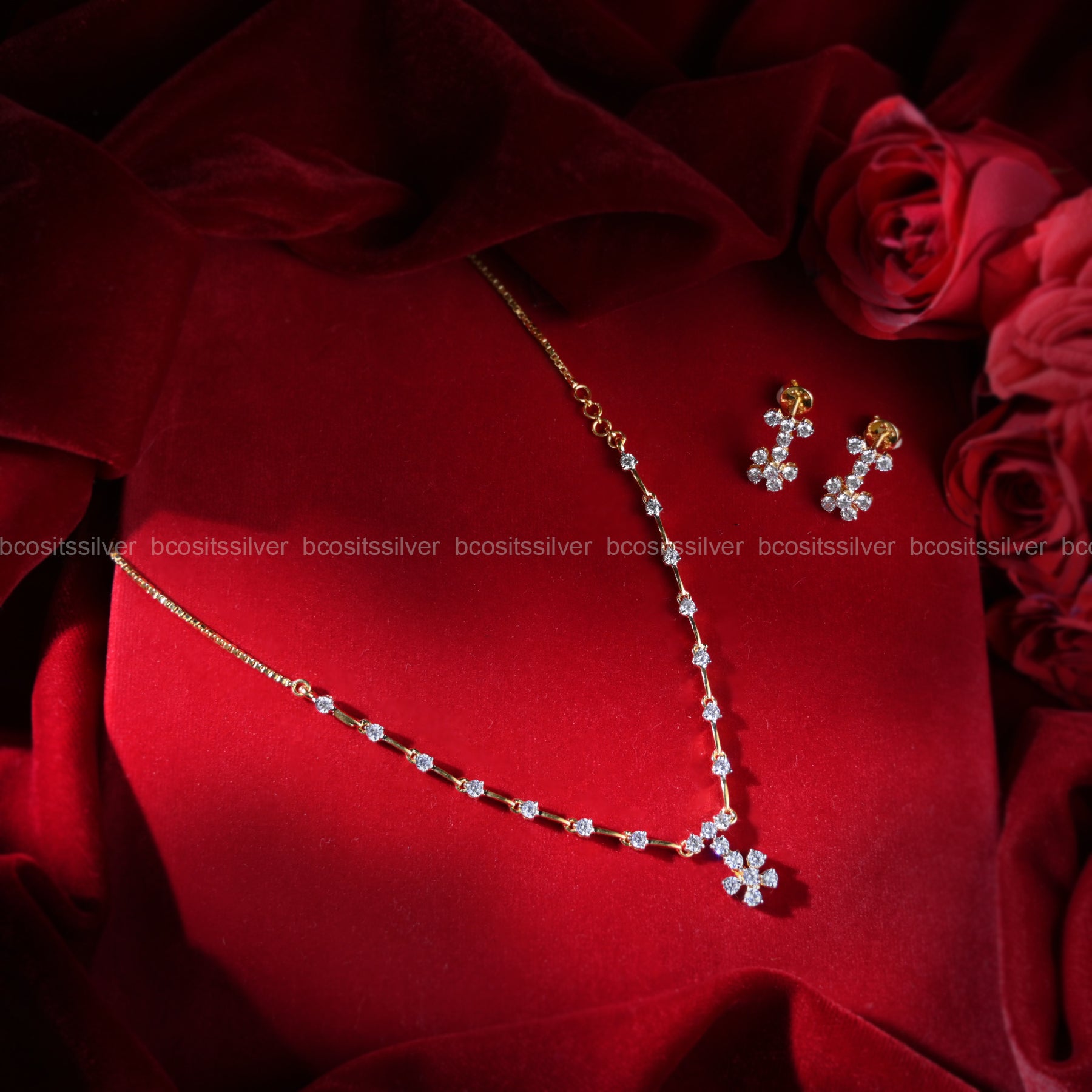 Theia diamond look Valentine Special Necklace only- 1973