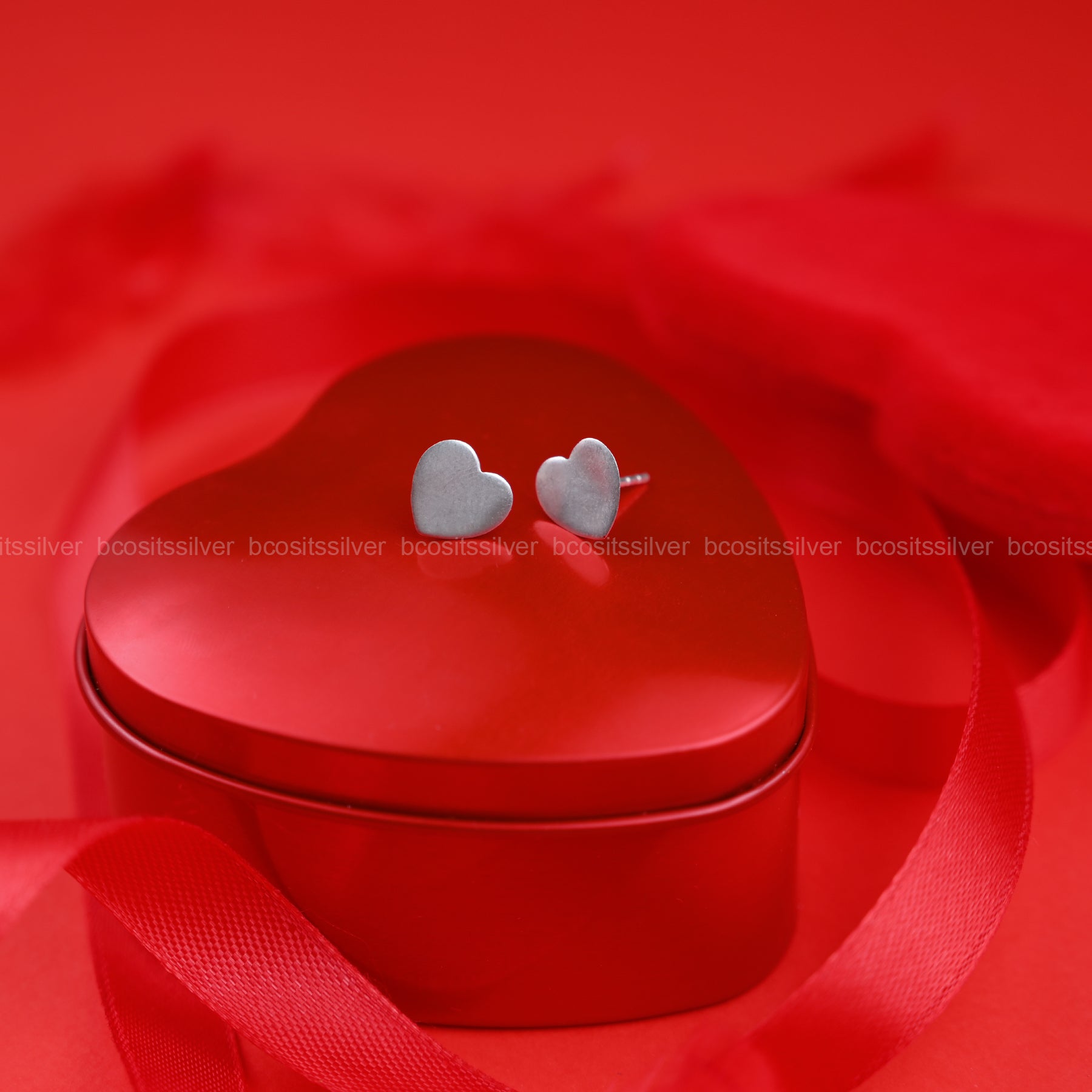 Pure Silver 92.5 Plain Heart Earstud-4554