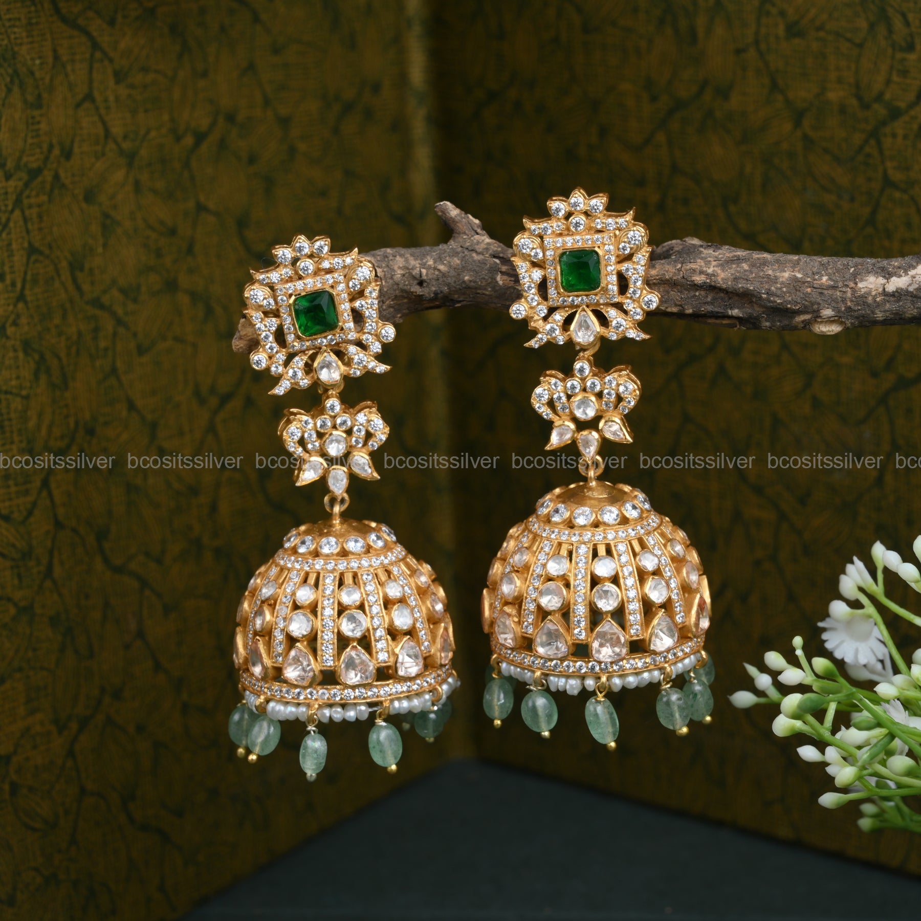 925 Silver Sankranti Jhumka - 1117