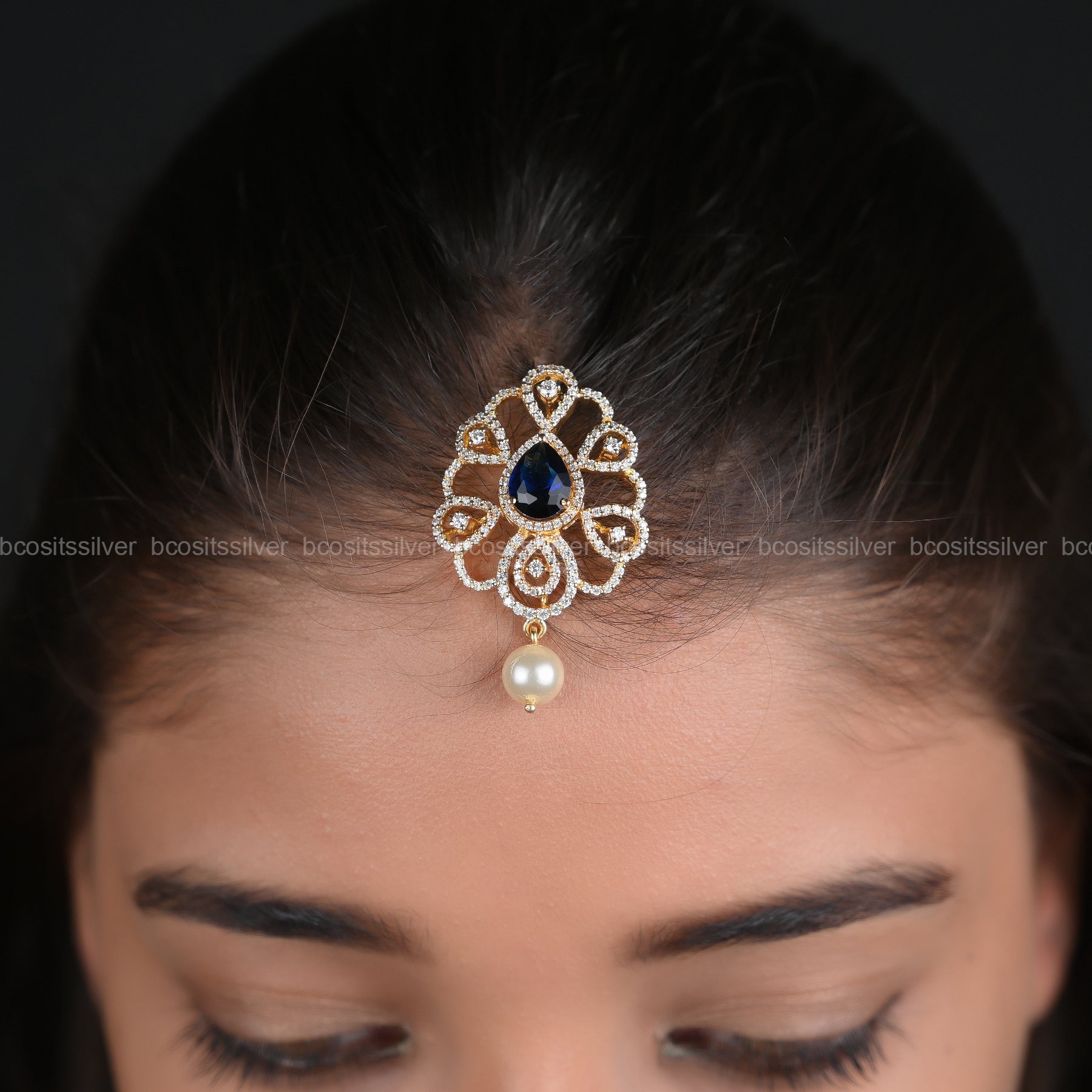 Theia Diamond look Pendant / Tikka - 5596 - (MADE TO ORDER)