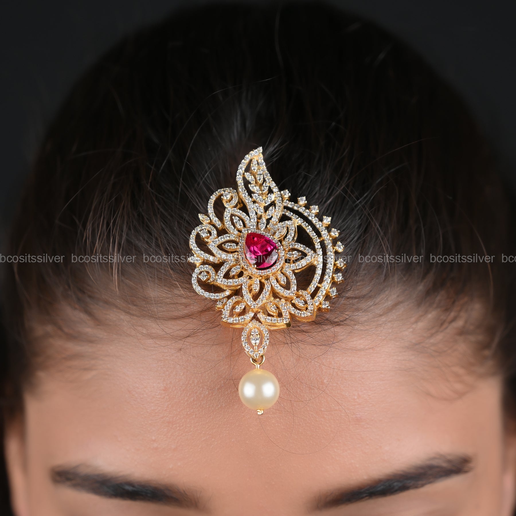 Theia Diamond look Pendant / Tikka - 5864 - ( MADE TO ORDER )