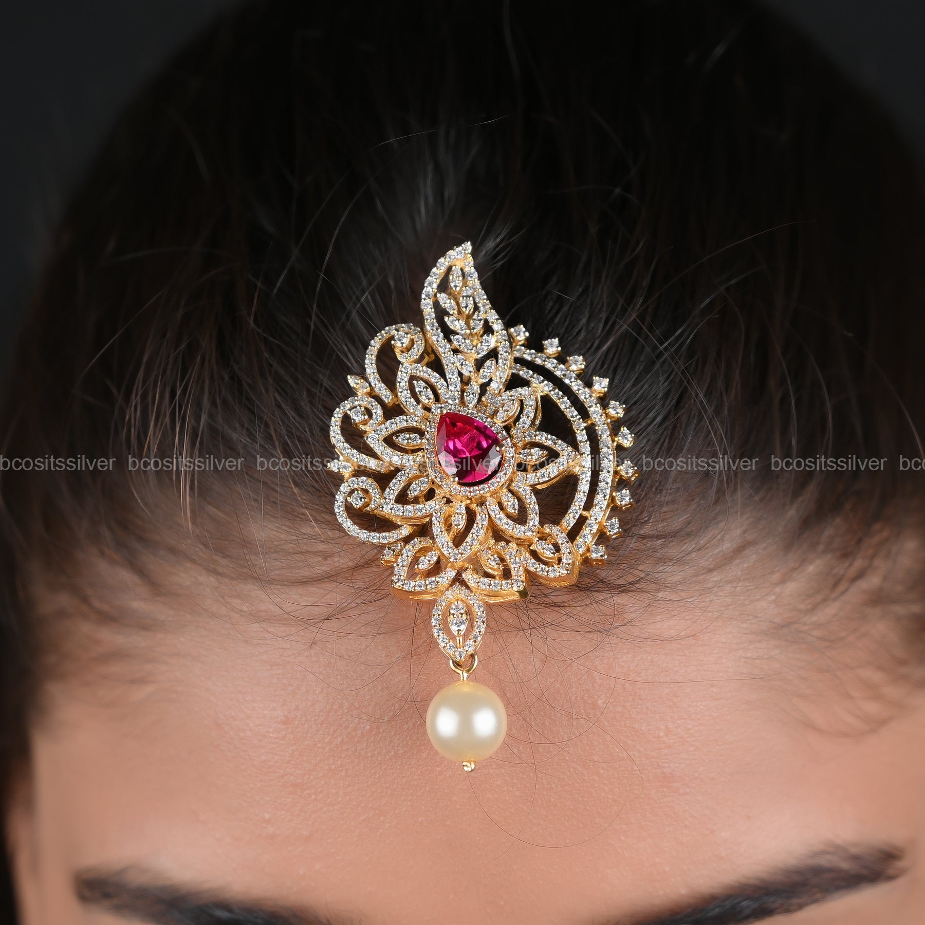 Theia Diamond look Pendant / Tikka - 5864 - ( MADE TO ORDER )