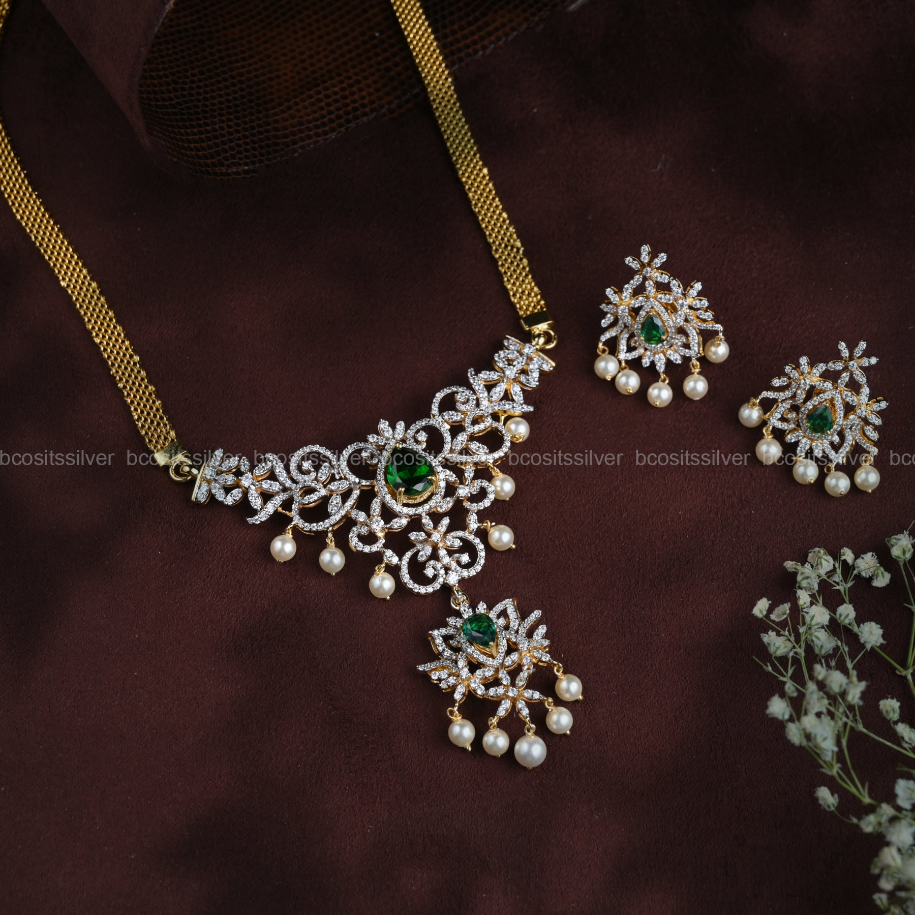 Theia Sankranti Neckpiece - 1036 -( MADE TO ORDER )