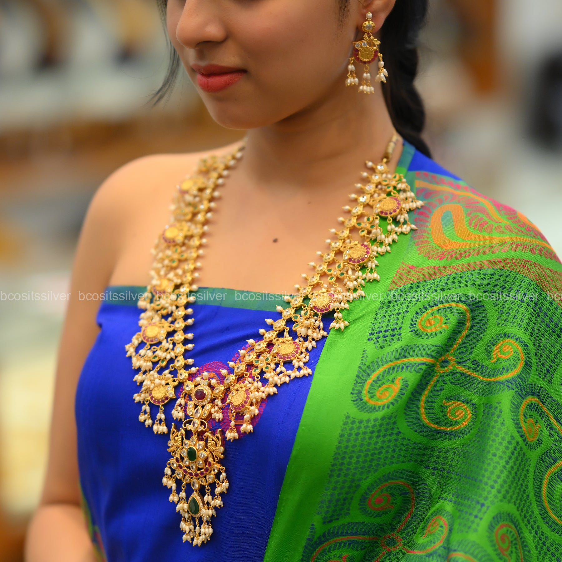 Guttapusalu Ram Lakshman Coin Haram With Earrings -1048- ( MADE TO ORDER )