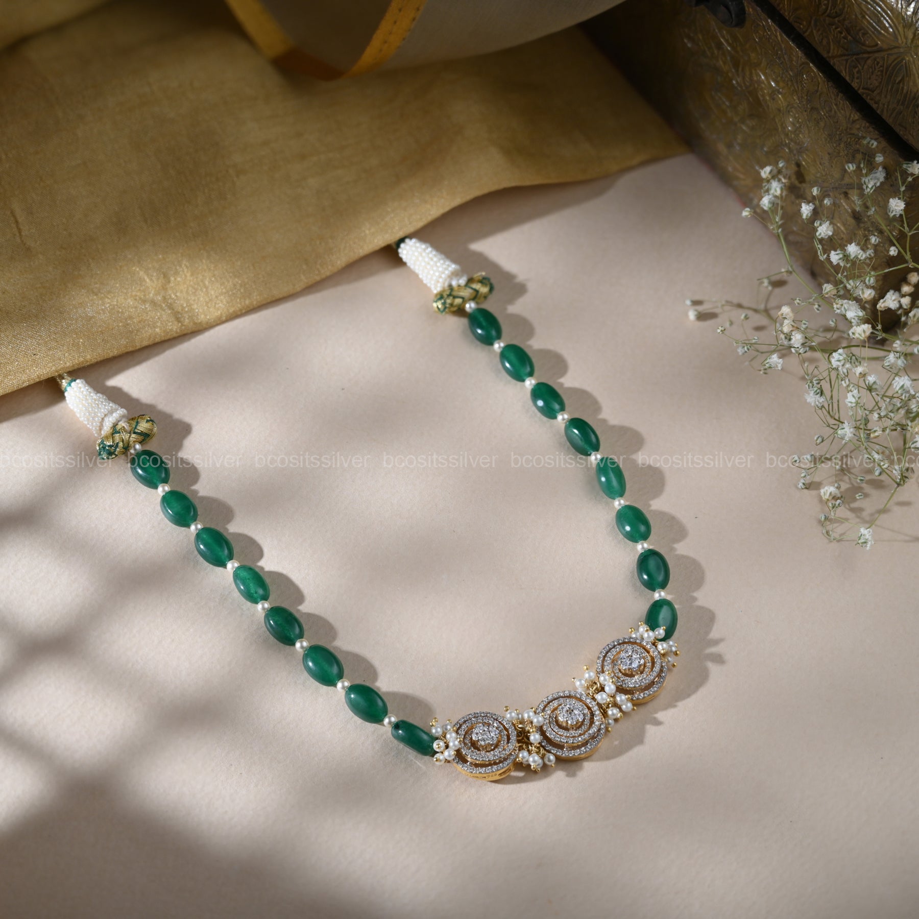 Pure 925 Silver Beads Choker - 2285