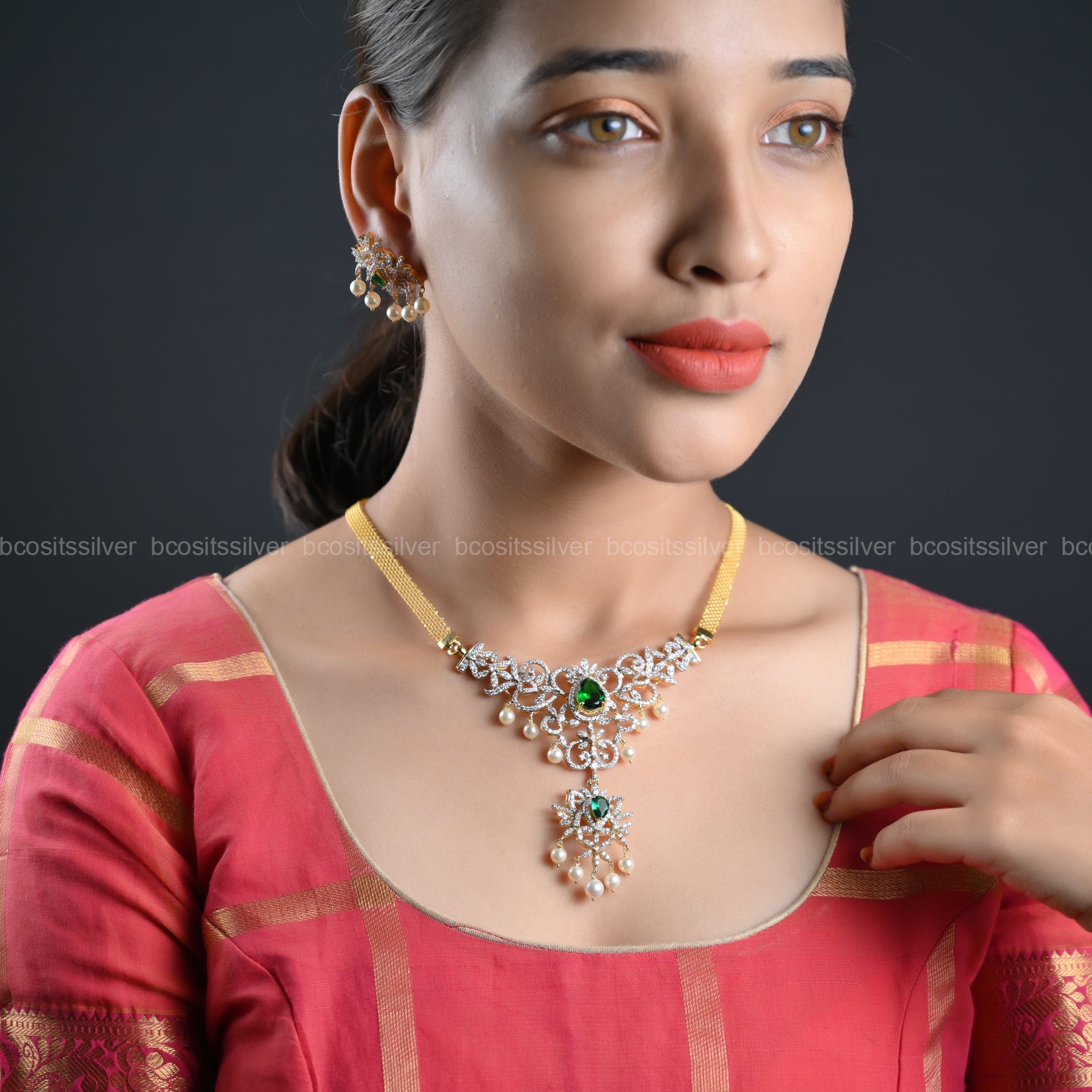 Theia Sankranti Neckpiece - 1036 -( MADE TO ORDER )