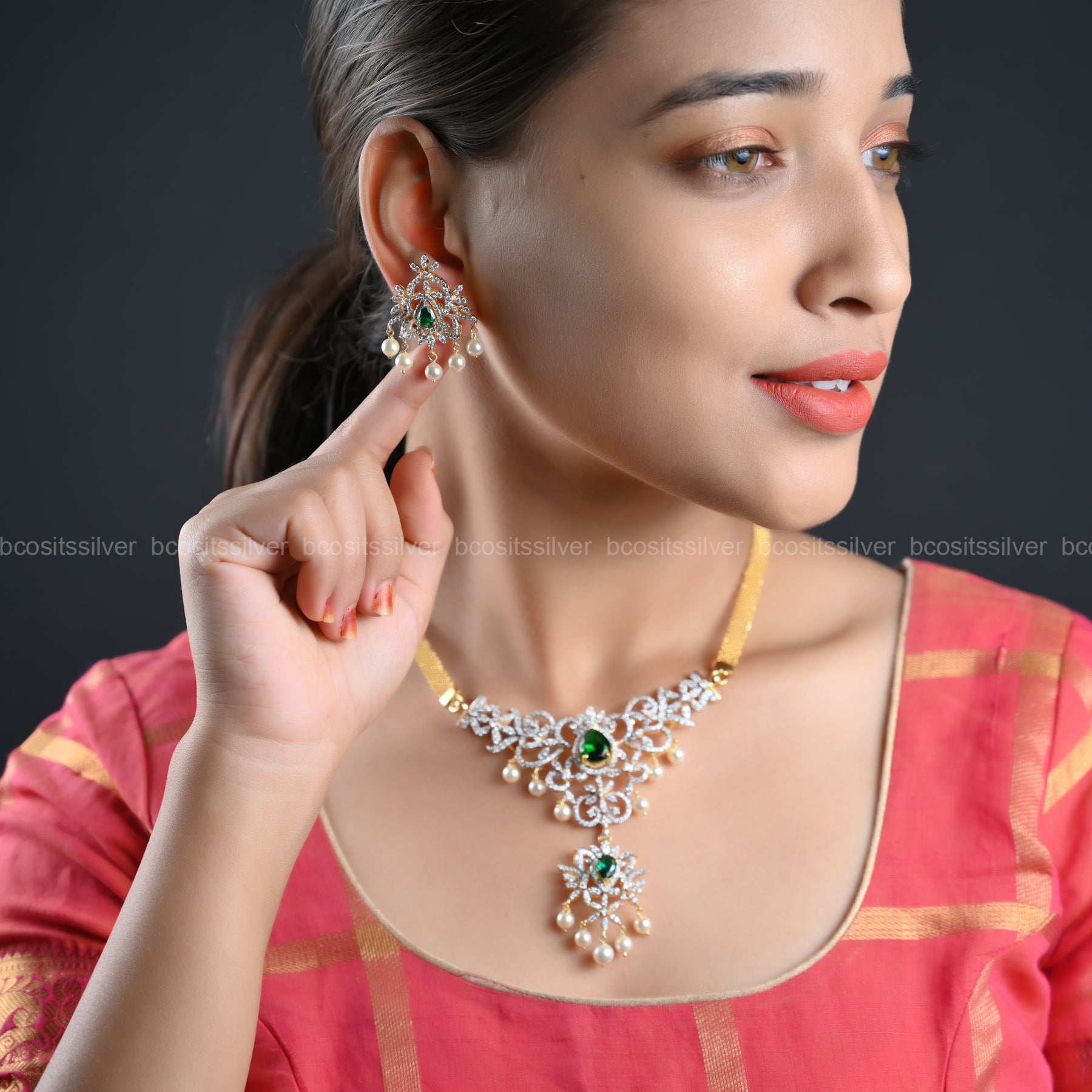 Theia Sankranti Neckpiece - 1036 -( MADE TO ORDER )