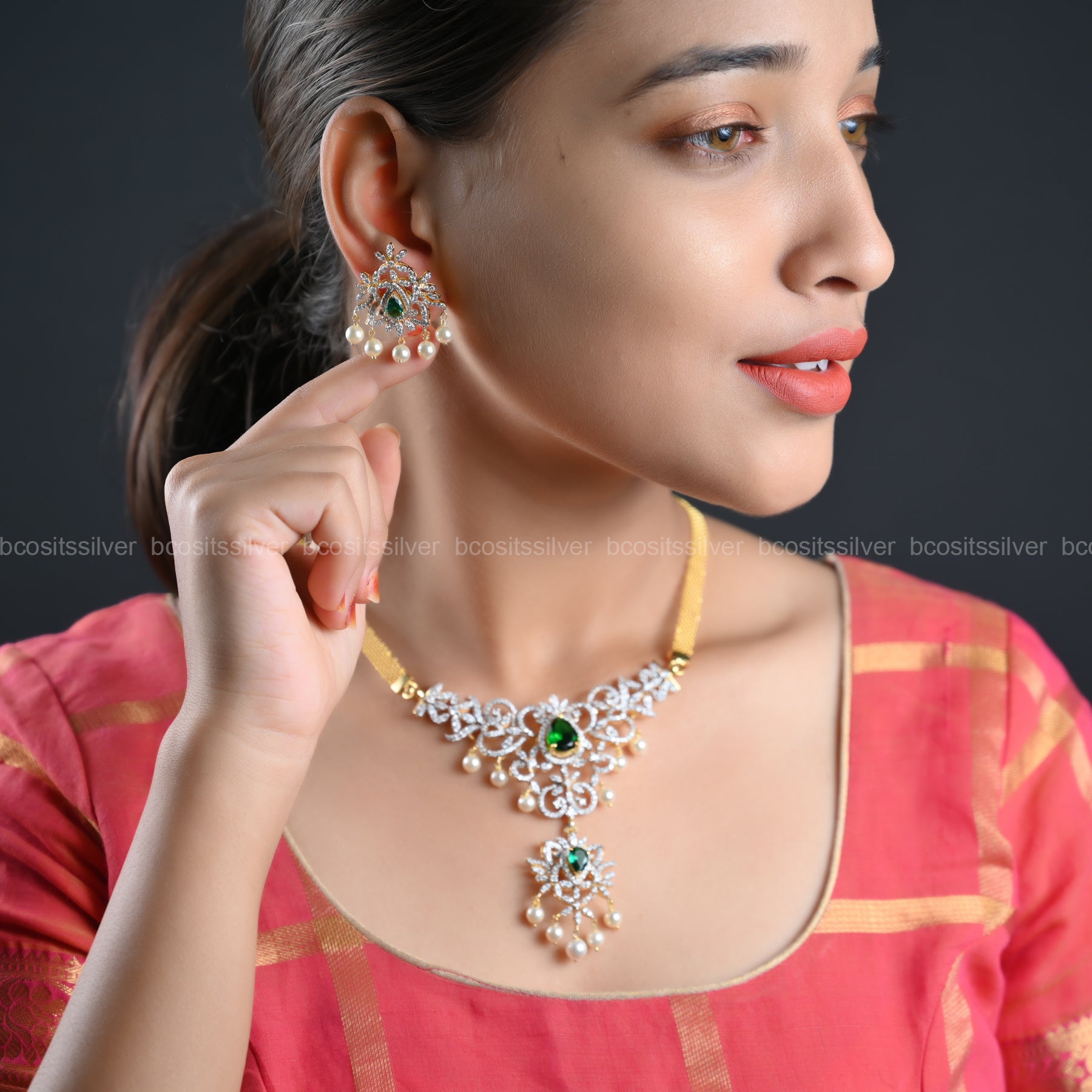 Theia Sankranti Neckpiece - 1036 -( MADE TO ORDER )