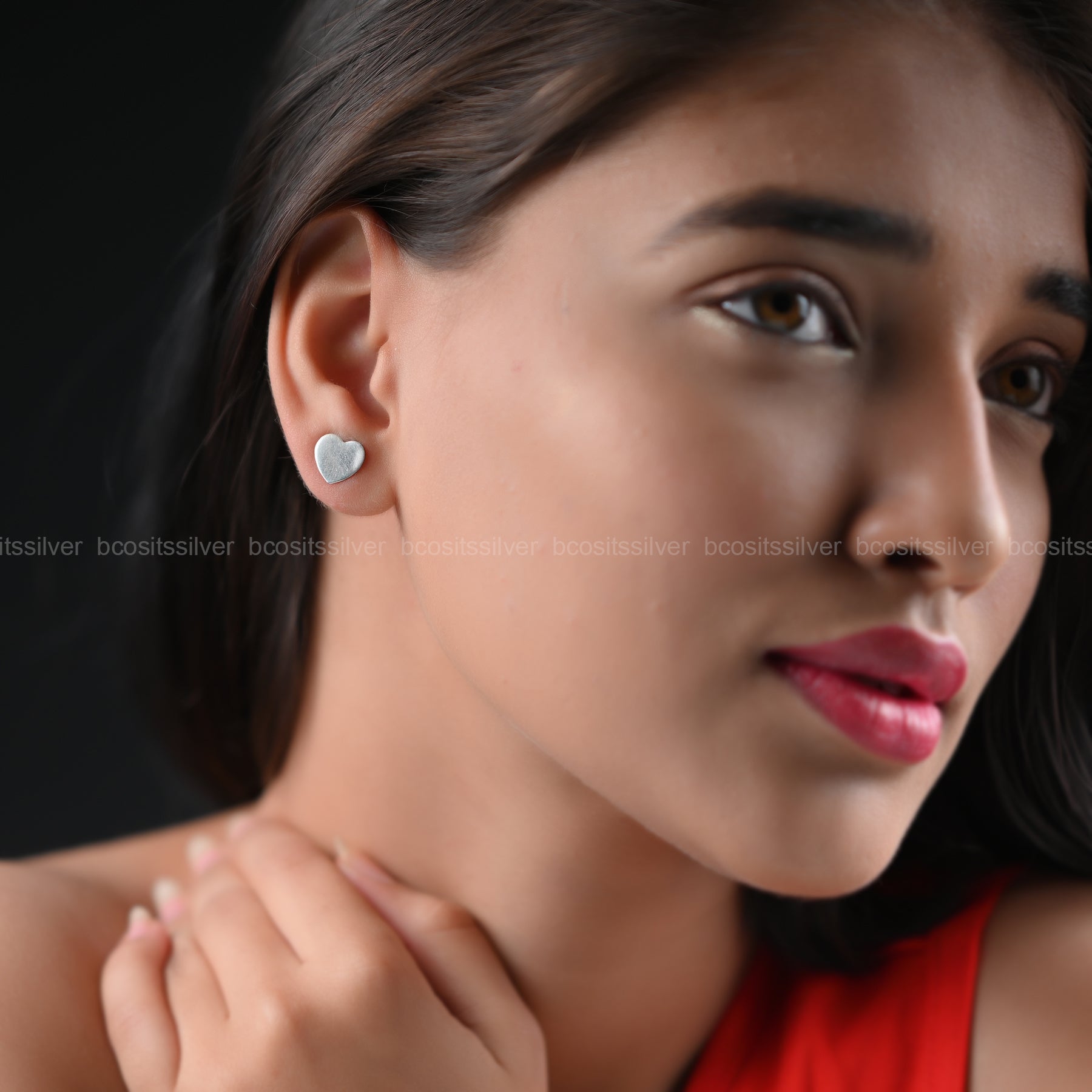 Pure Silver 92.5 Plain Heart Earstud-4554