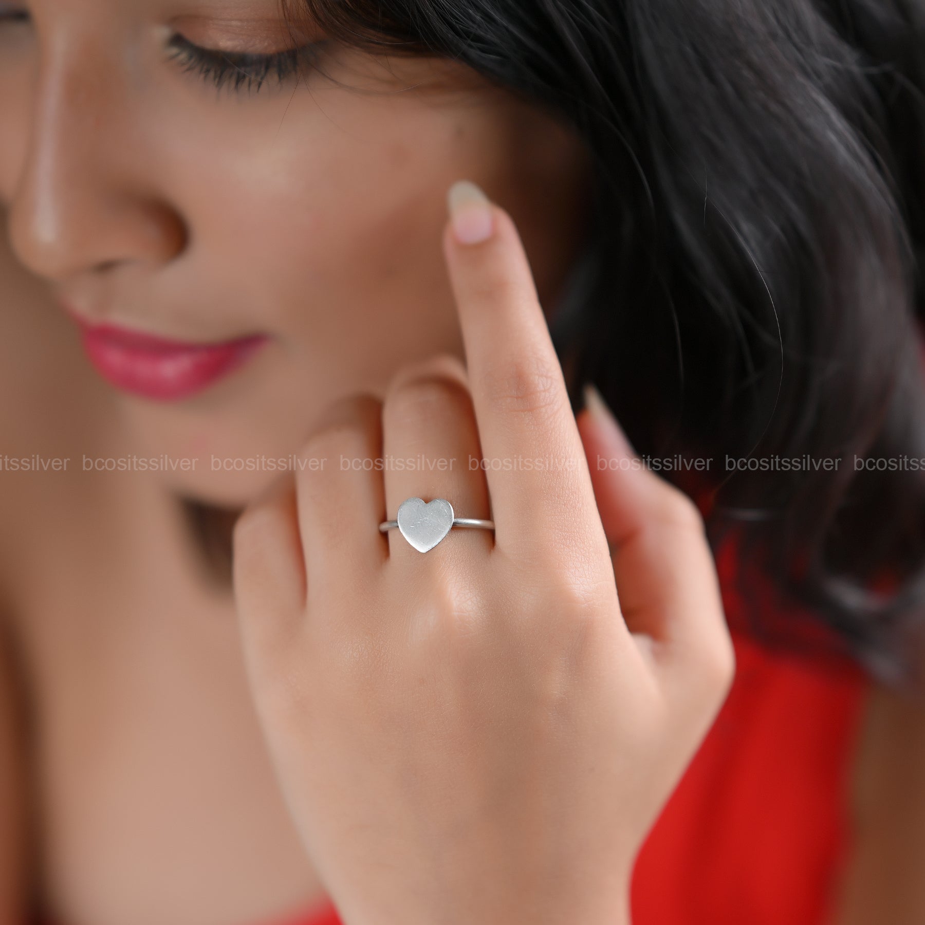 Plain Heart Ring - 4555