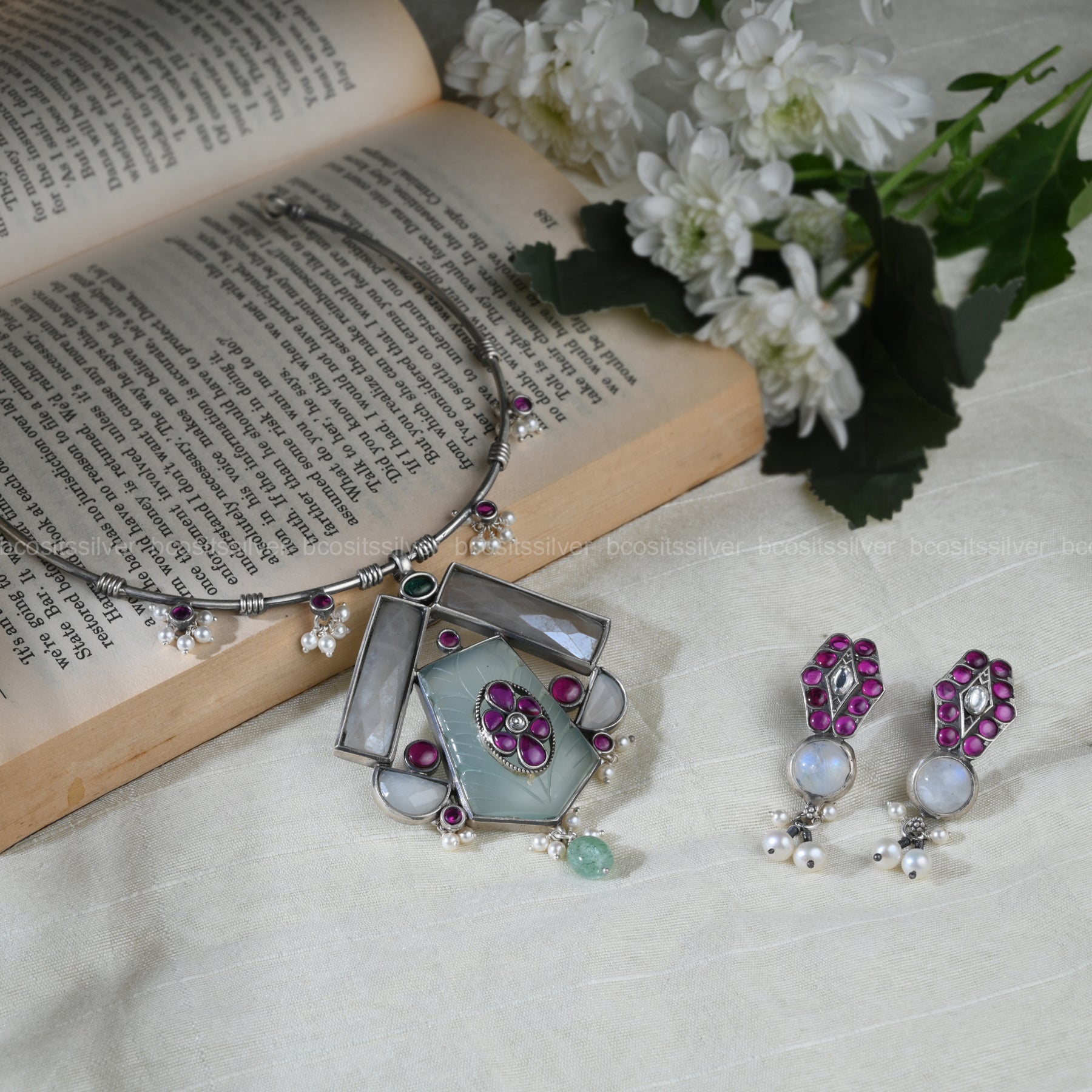 925 Silver Oxidized Neckpiece - 1219