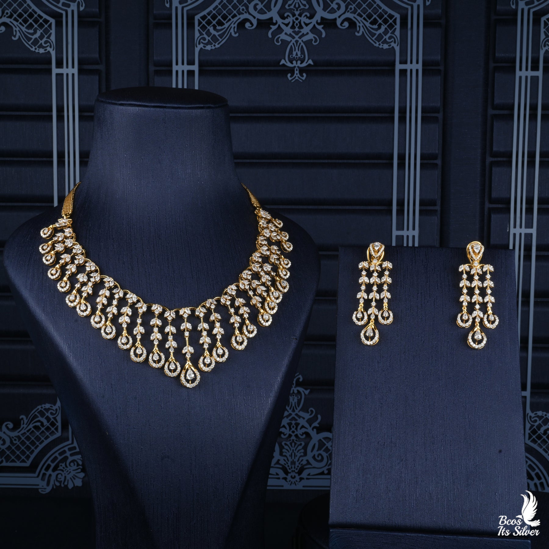 Theia Diamond Look Neckpiece - 2792 - ( MADE TO ORDER )