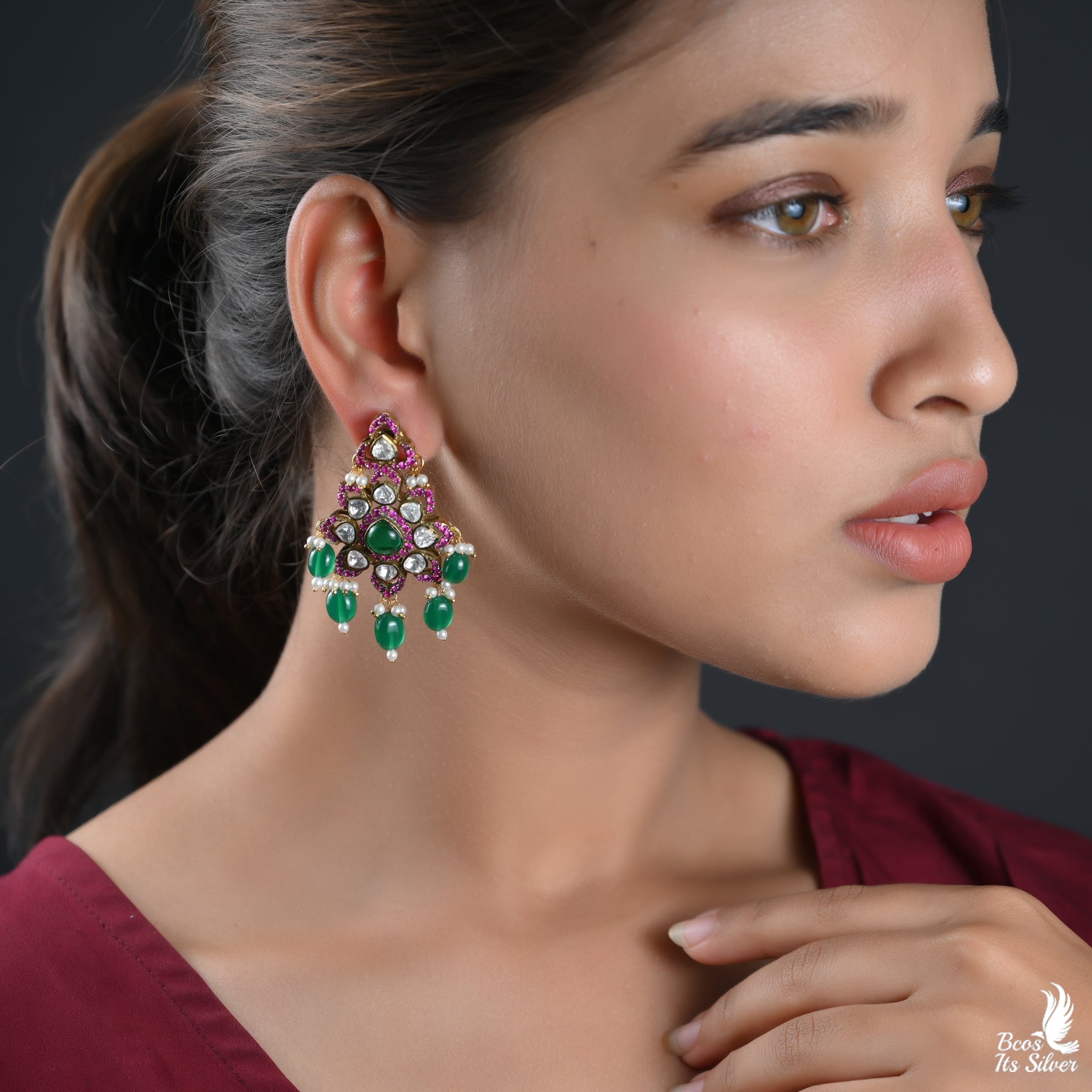 925 Silver Victorian Chandbali- 2718