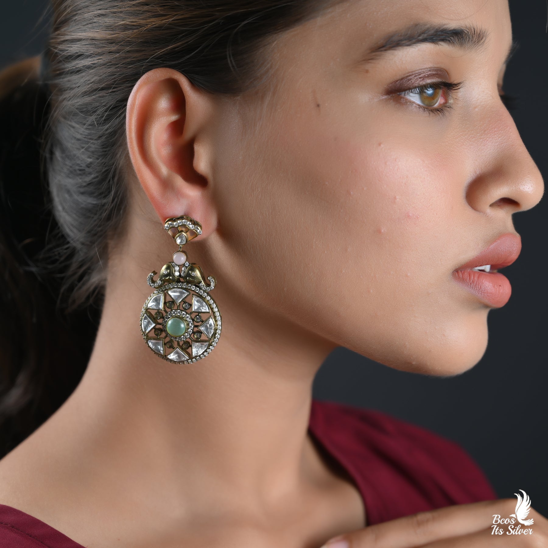 925 Silver Victorian Earring - 2717