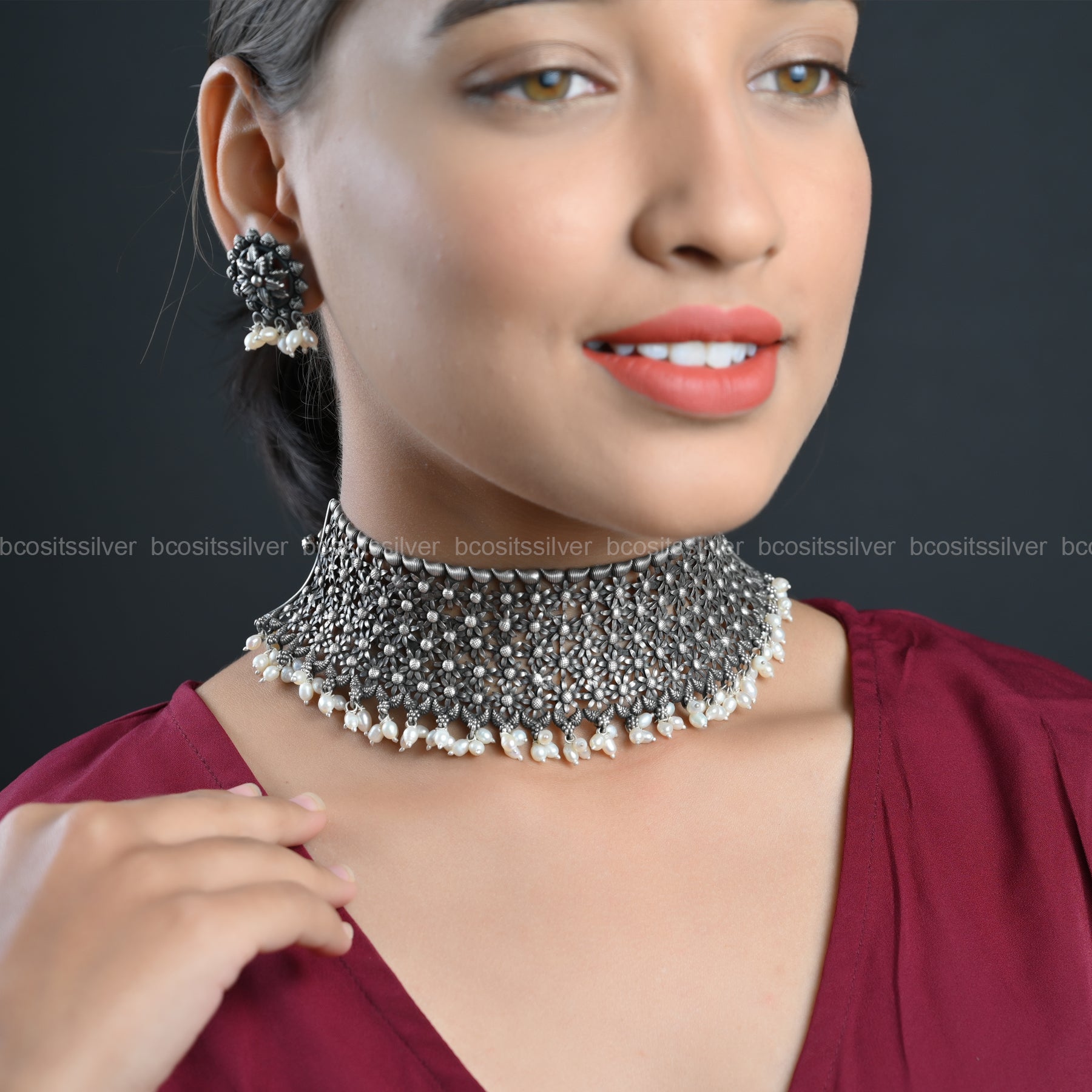 Oxidized Navaratri Maharani Choker - 9068