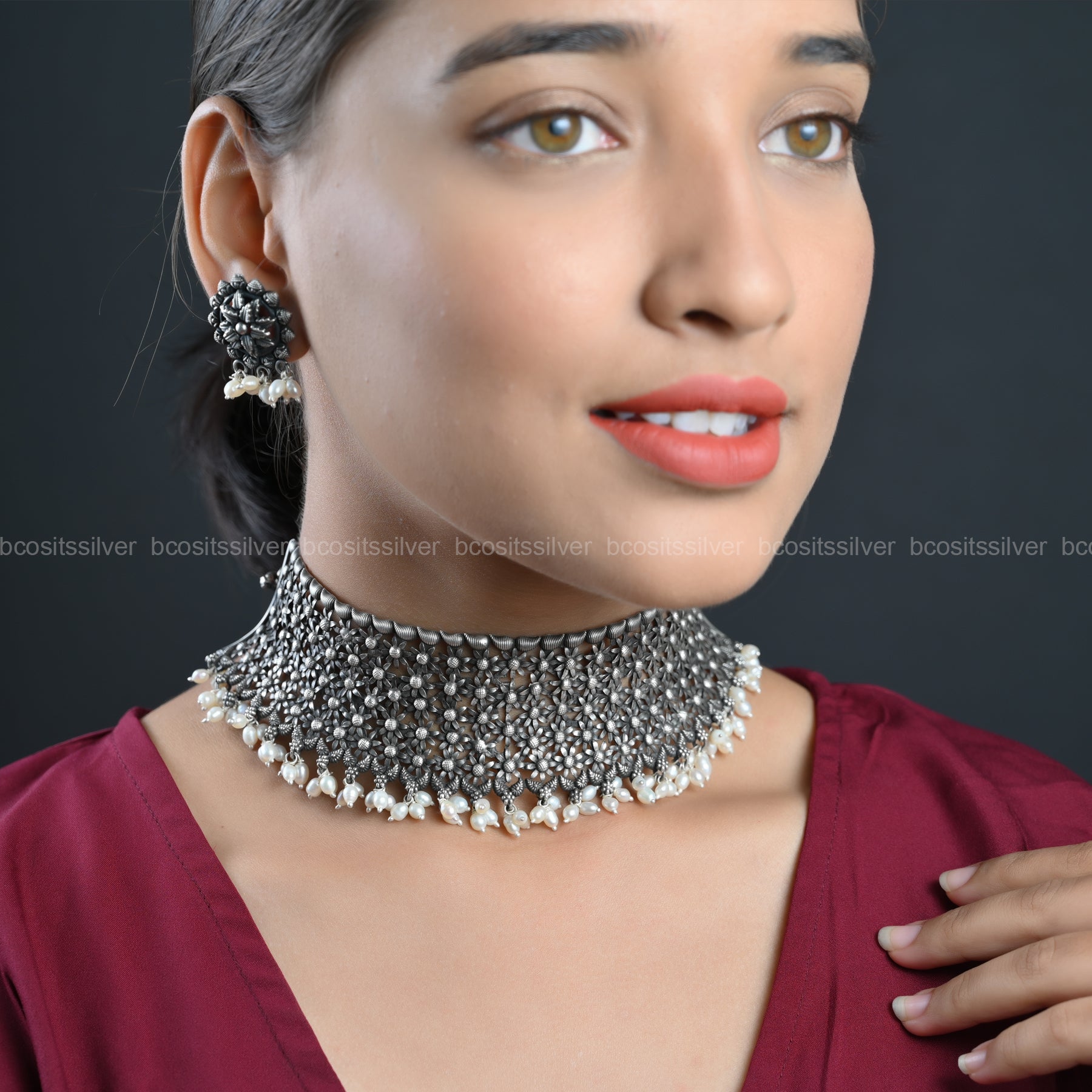 Oxidized Navaratri Maharani Choker - 9068