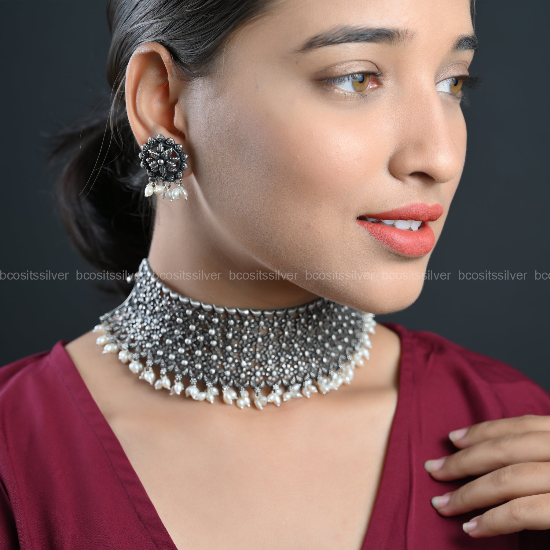 Oxidized Navaratri Maharani Choker - 9068