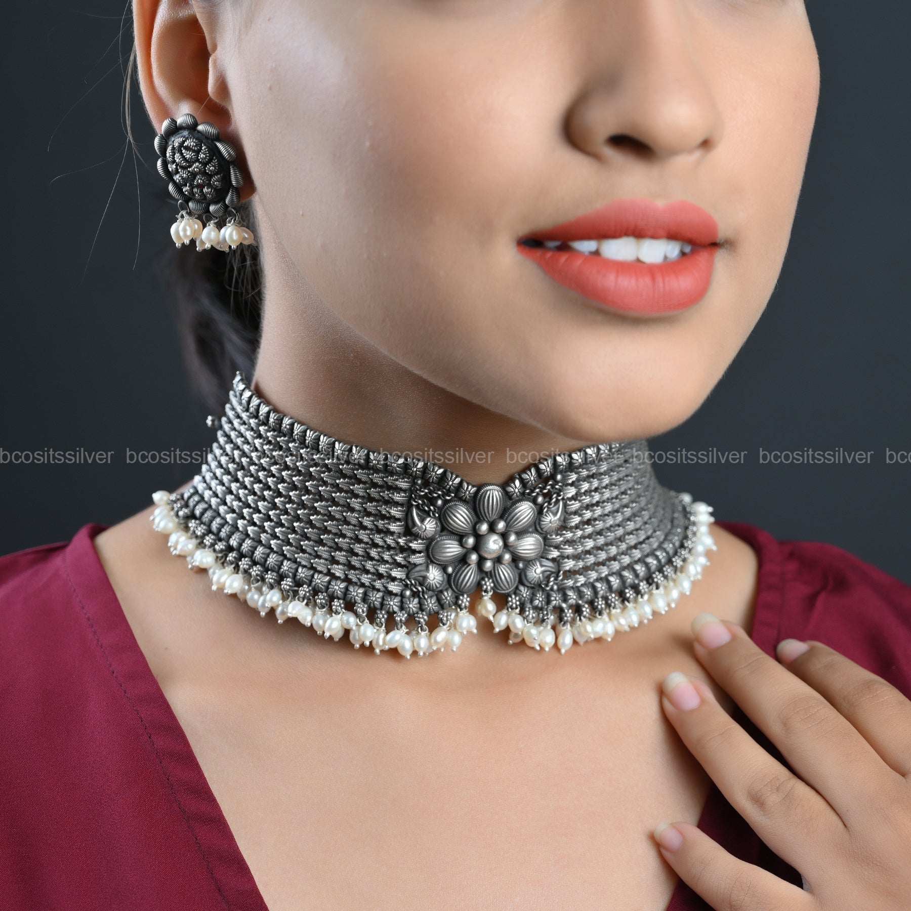 Oxidized Navaratri Maharani Choker - 9072