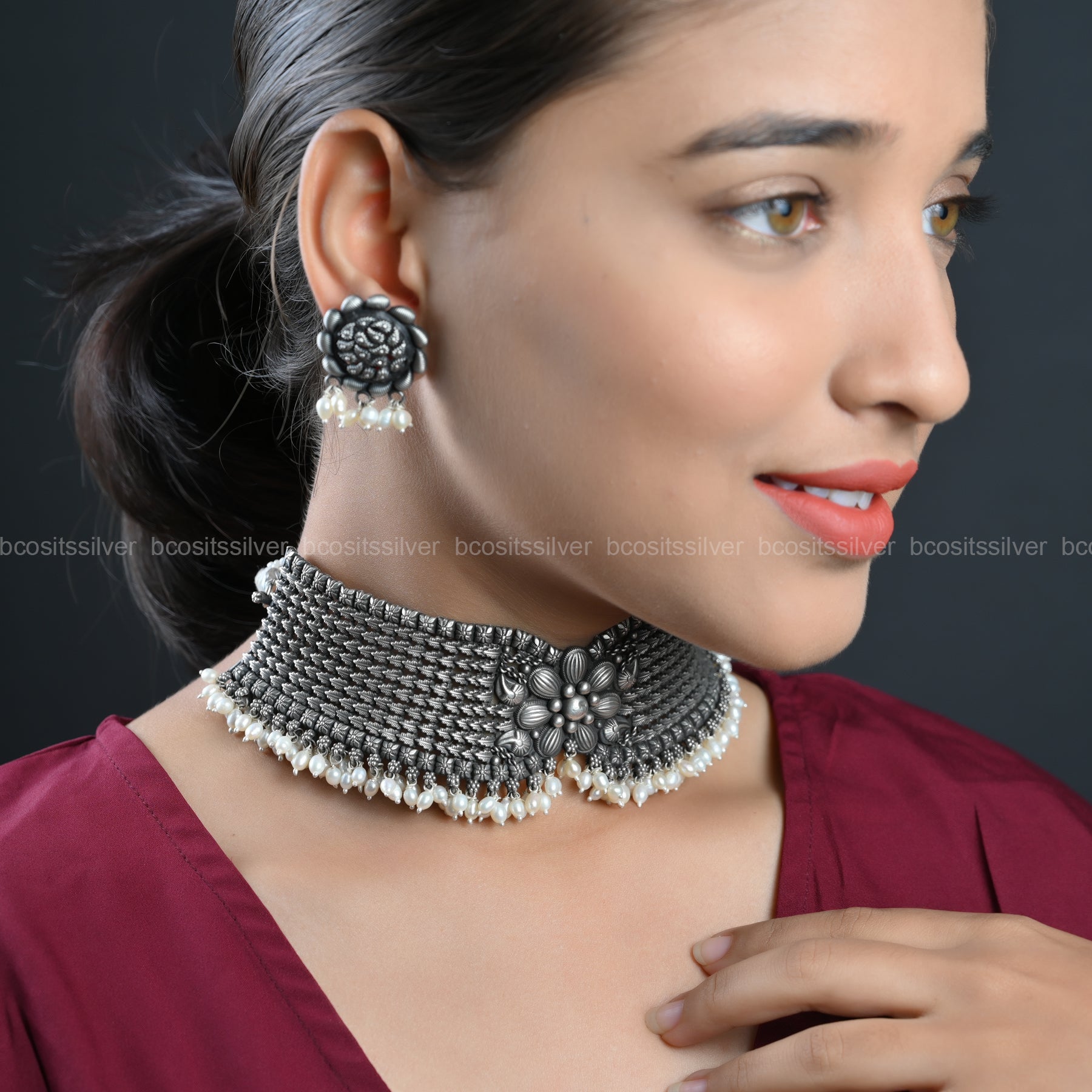 Oxidized Navaratri Maharani Choker - 9072