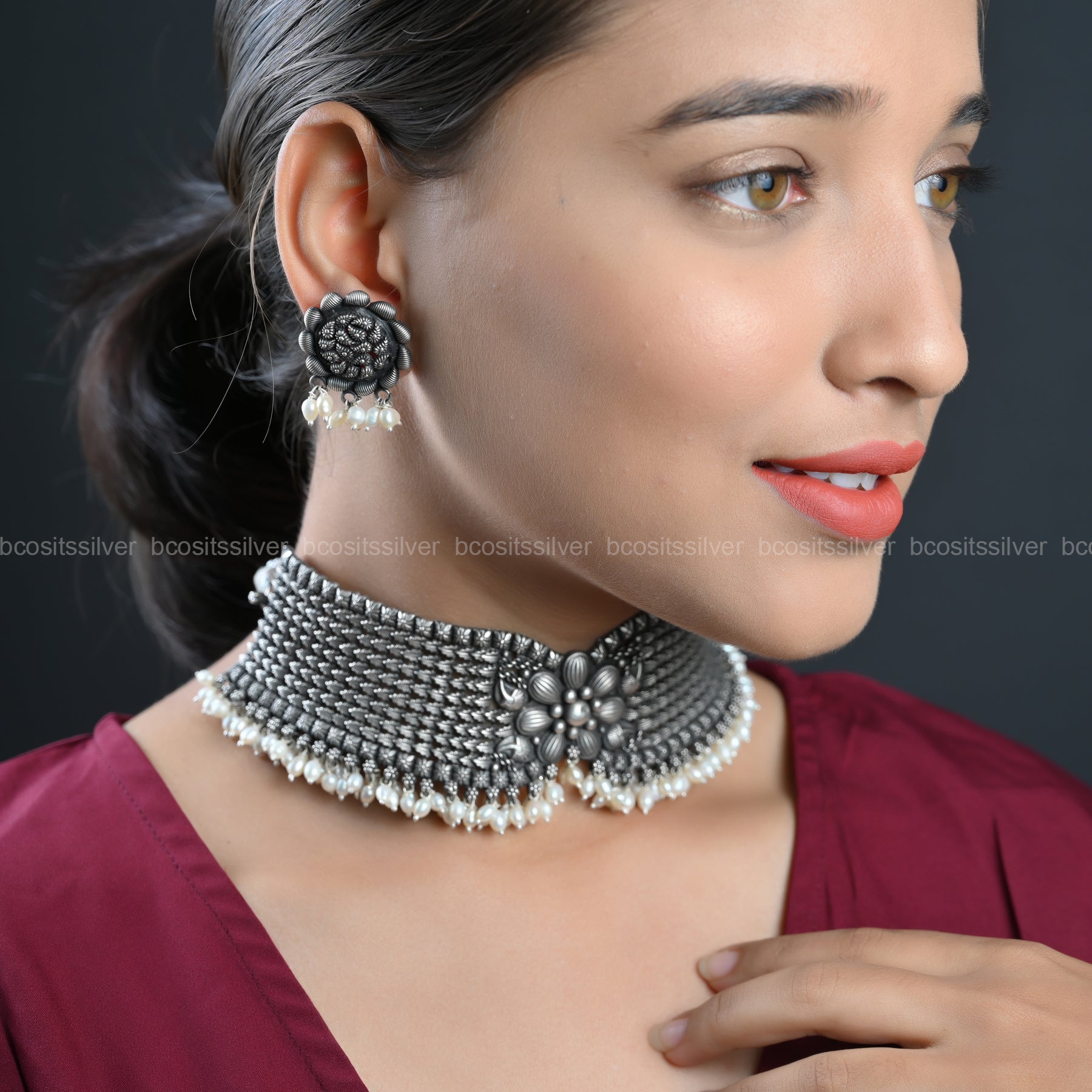 Oxidized Navaratri Maharani Choker - 9072