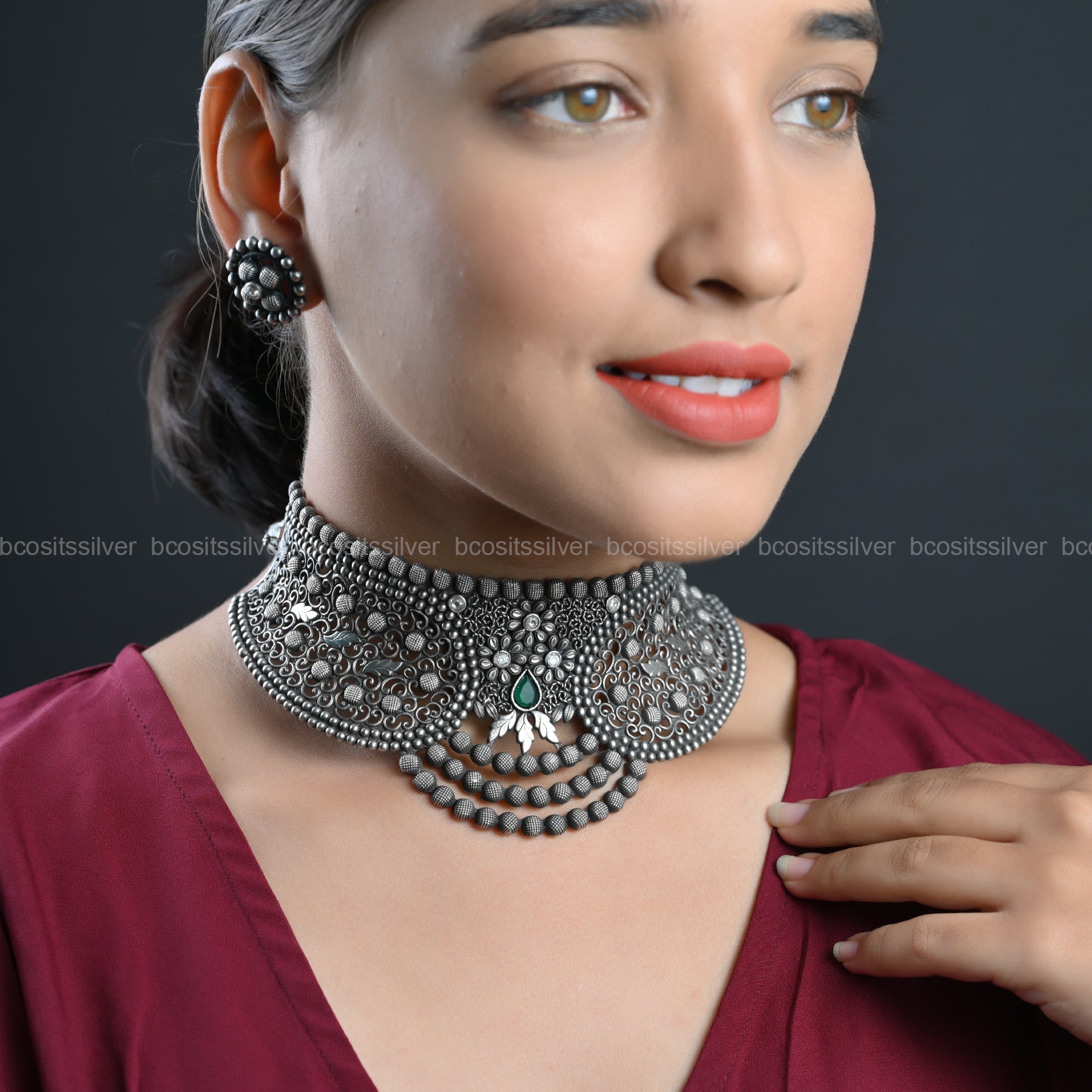 Oxidized Navaratri Maharani Choker - 9073