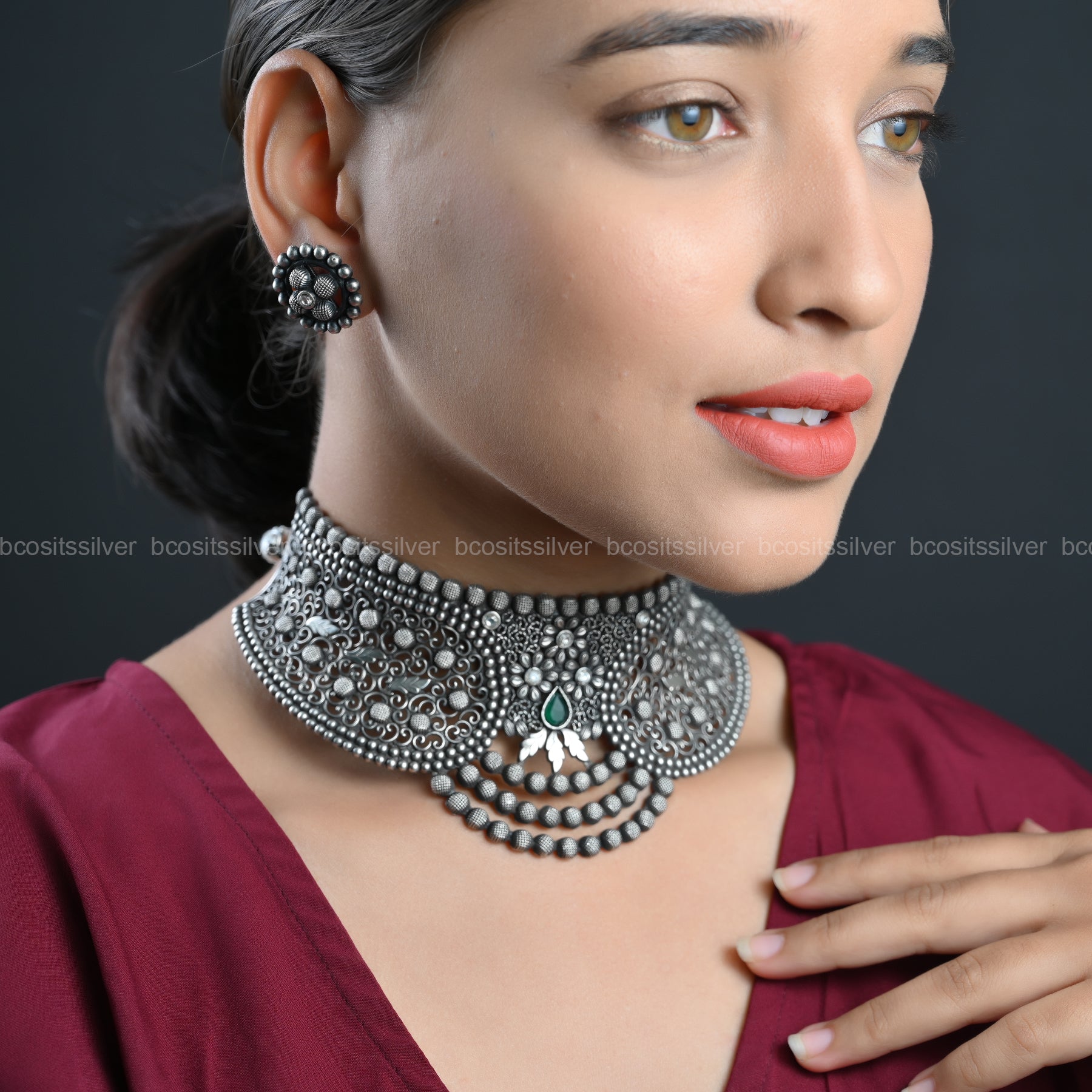 Oxidized Navaratri Maharani Choker - 9073