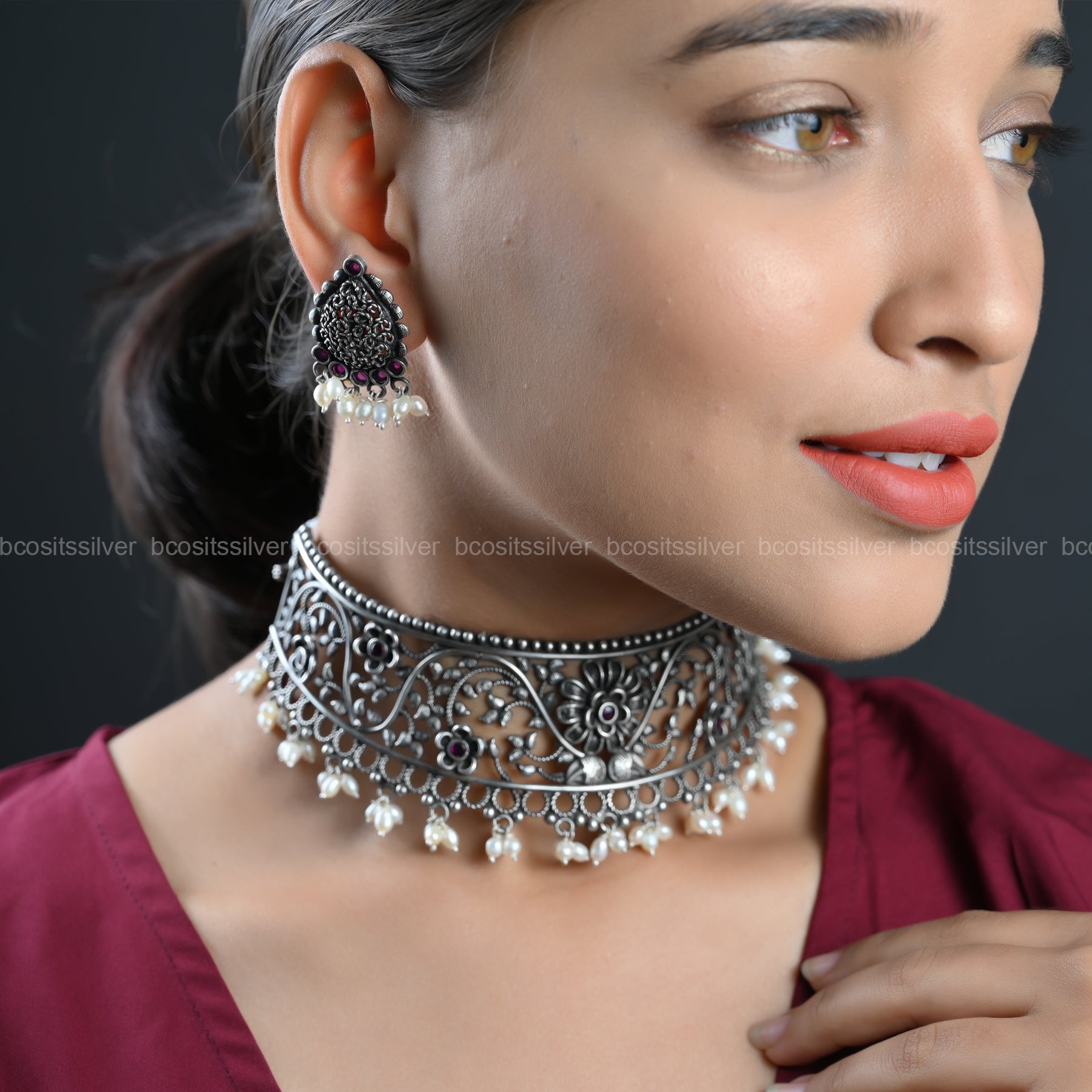 Oxidized Navaratri Maharani Choker - 067
