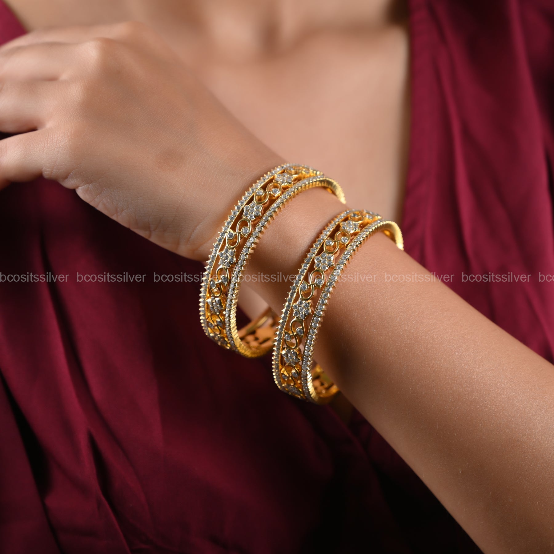 Theia Diamond Look Close settings bangle- 1317