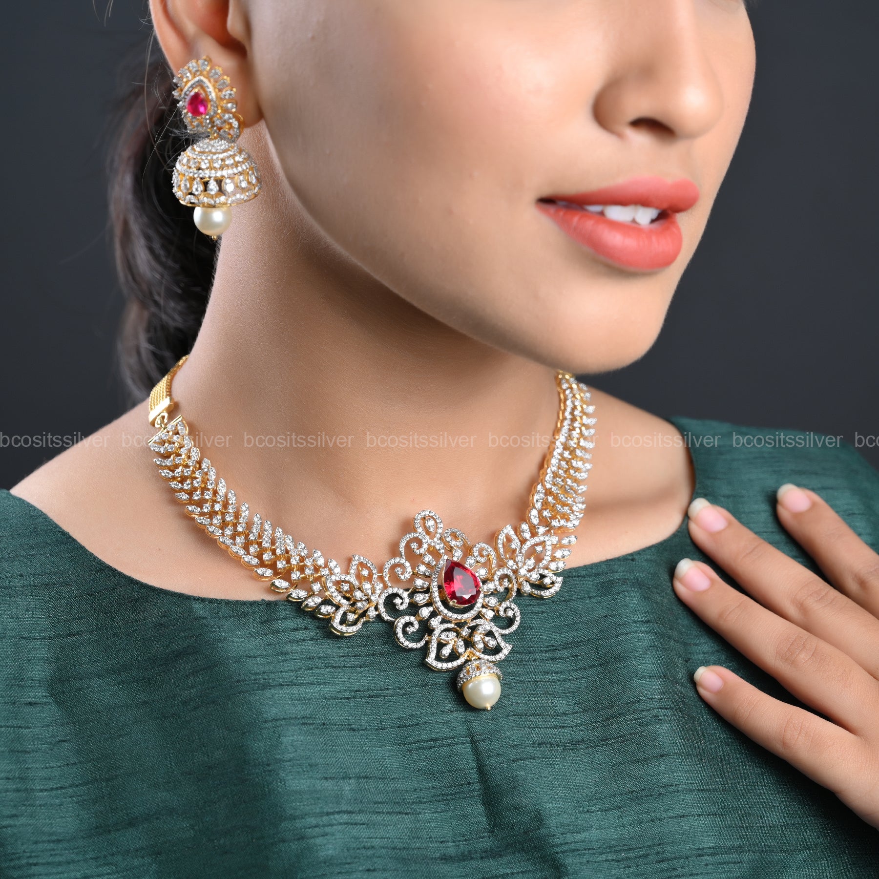 Theia Diamond Look Necklace - 302 - (Made To Order)