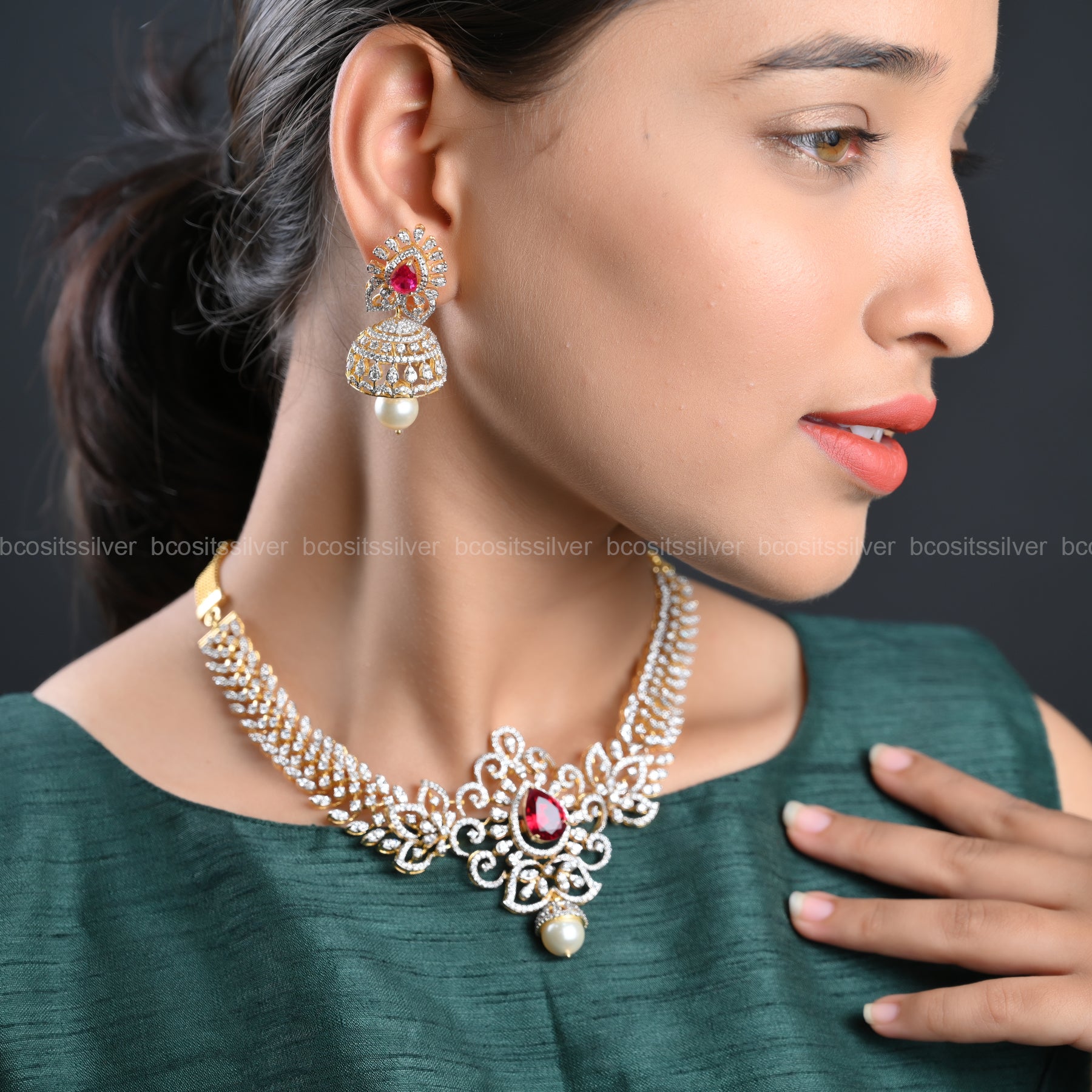 Theia Diamond Look Necklace - 302 - (Made To Order)