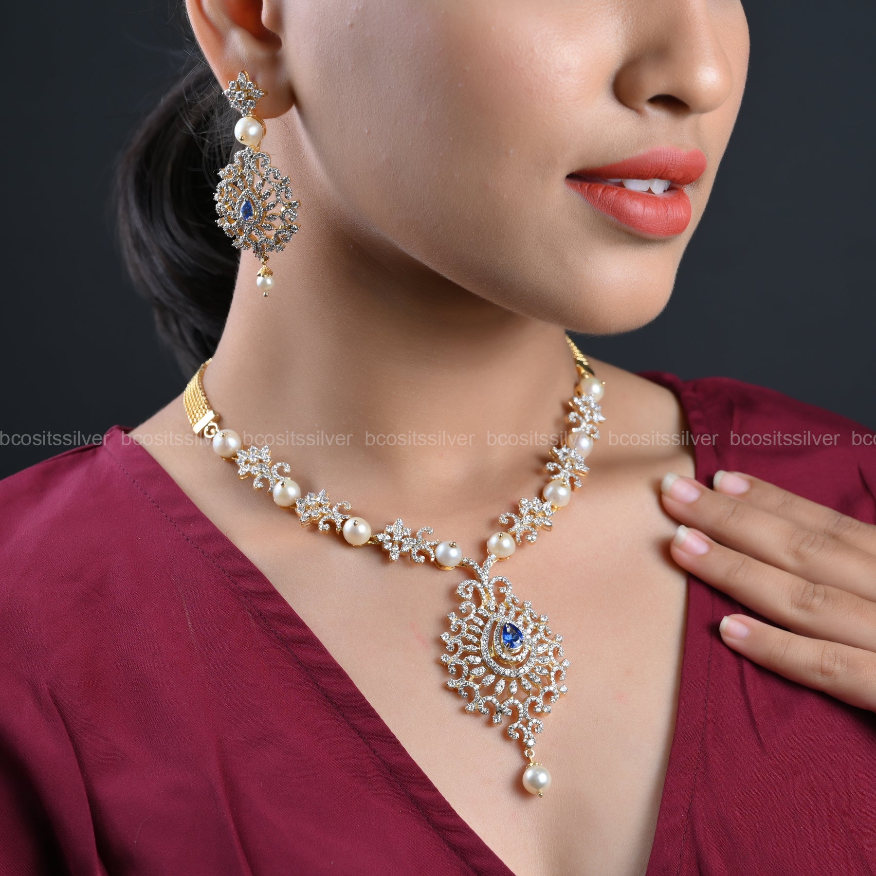 Theia Diamond Look  Necklace - 4576