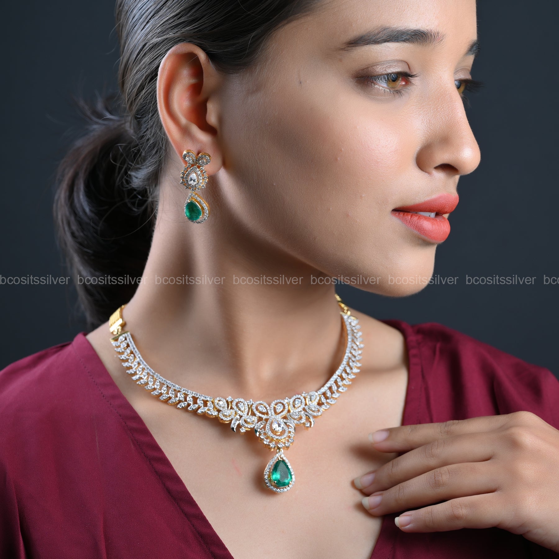 Theia Diamond Look Necklace - 301 - (Made To Order)