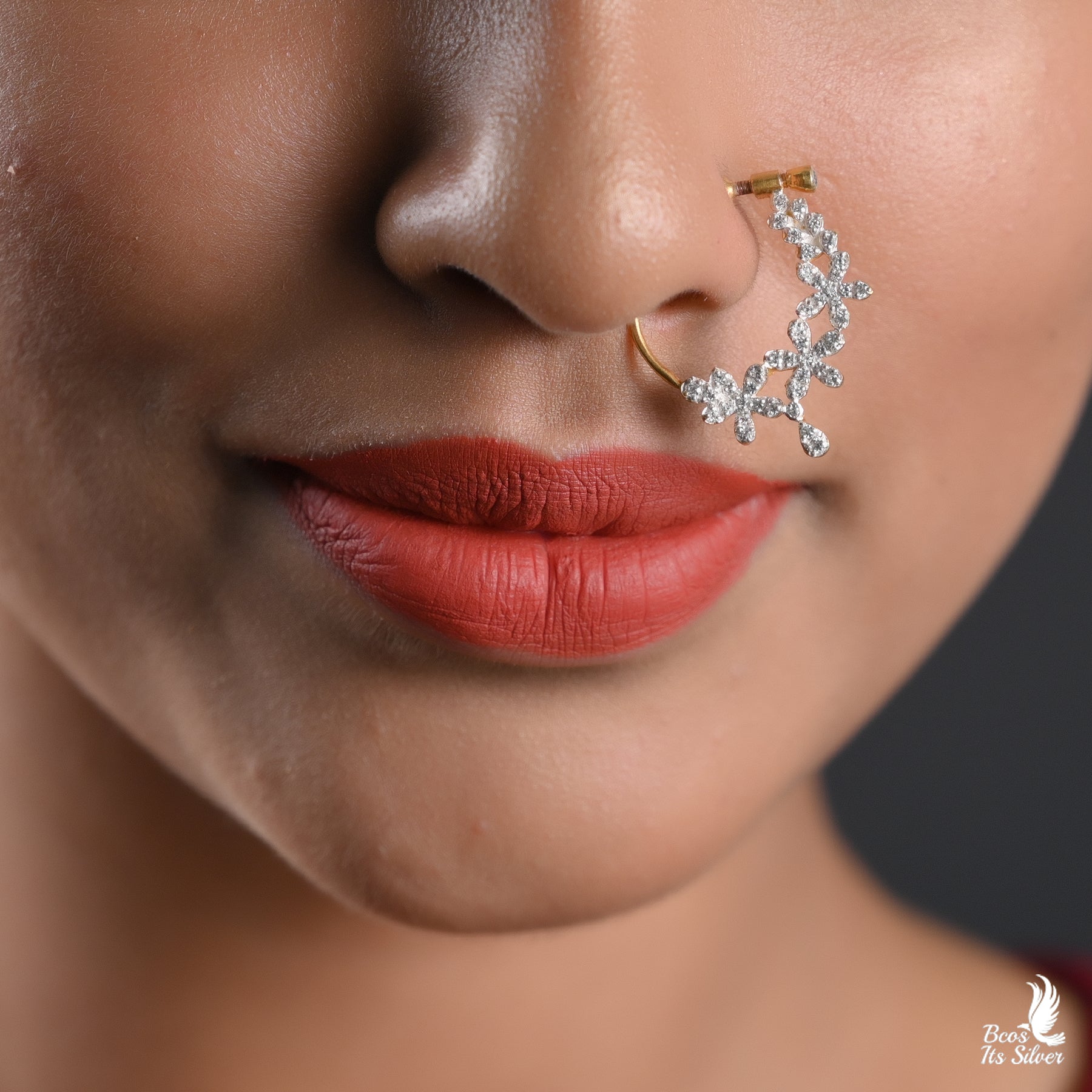 Pure 925 Silver Theia Gold Plated Nath - 2649