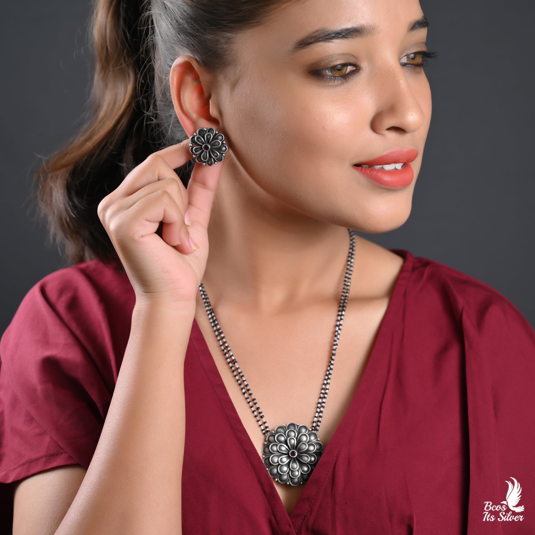 Oxidized Mangal Sutra Set- 2358