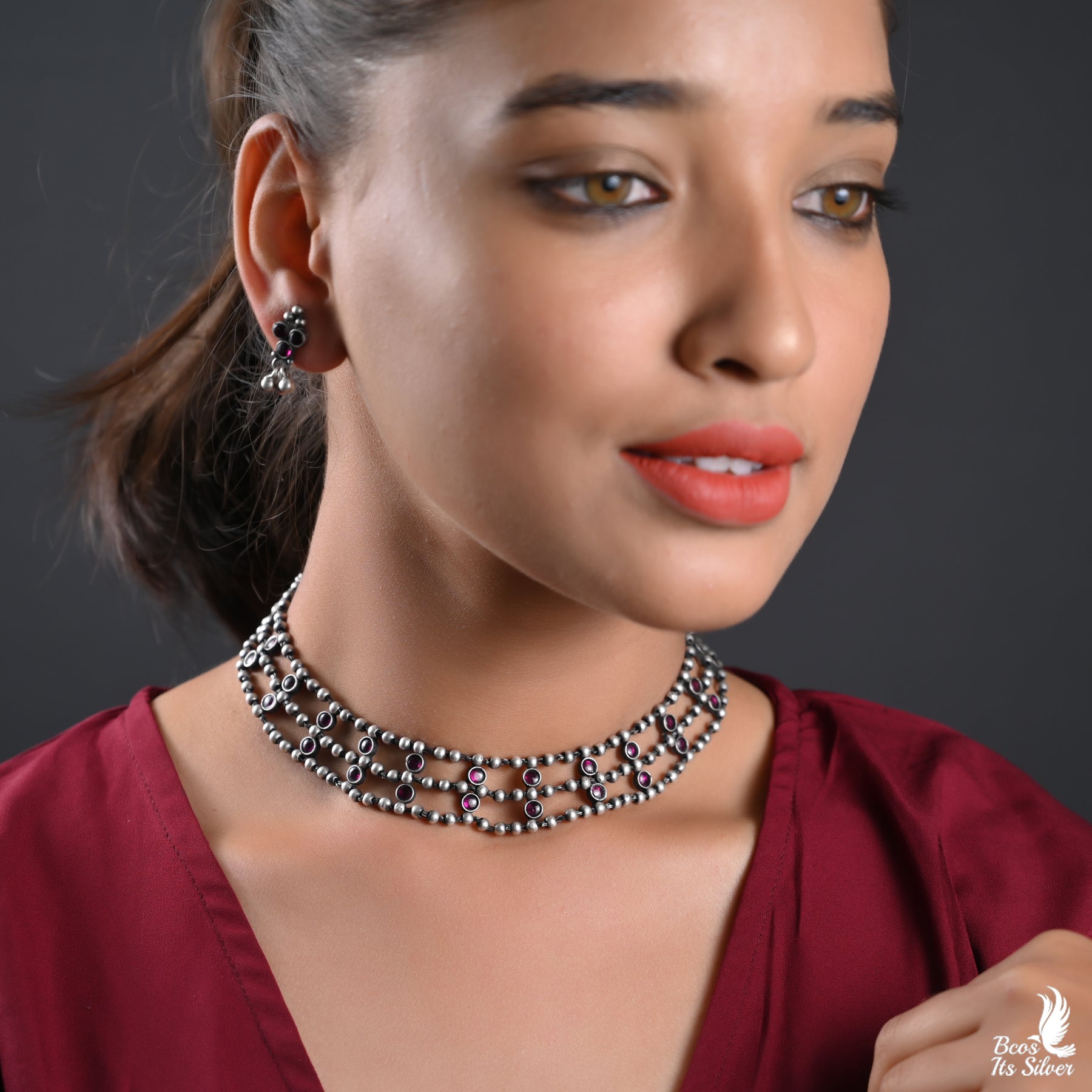 925 Silver Oxidized Neckpiece - 2365