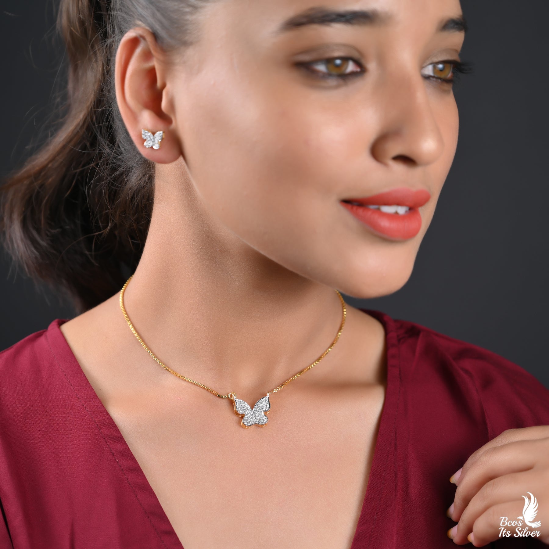 Theia Diamond Look Butterfly Neckpiece only - 2350