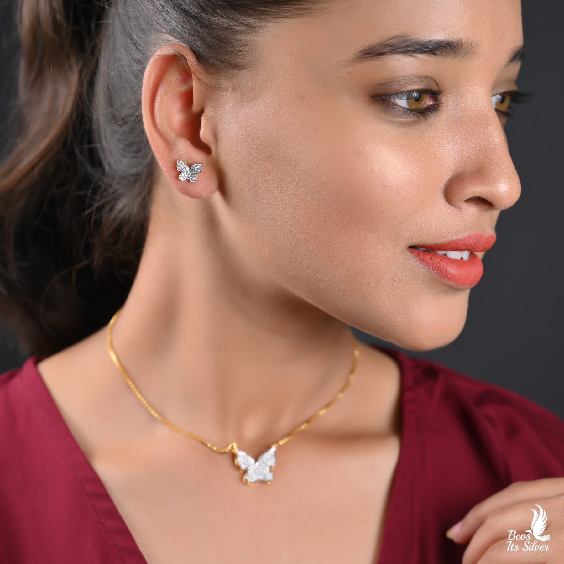 Theia Diamond Look Butterfly Neckpiece only - 2350