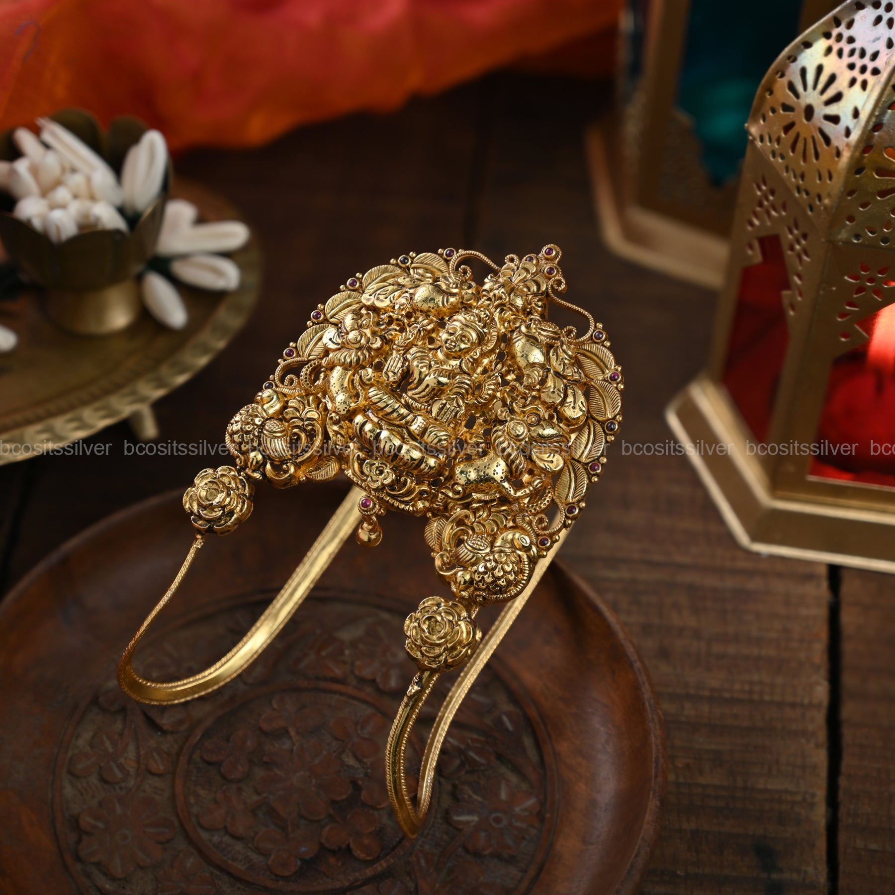Gold Plated Lakshmi Arm Band - 6590
