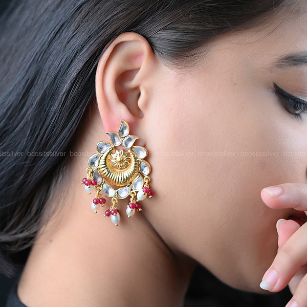 925 Silver Gold plated Earstud - 9995