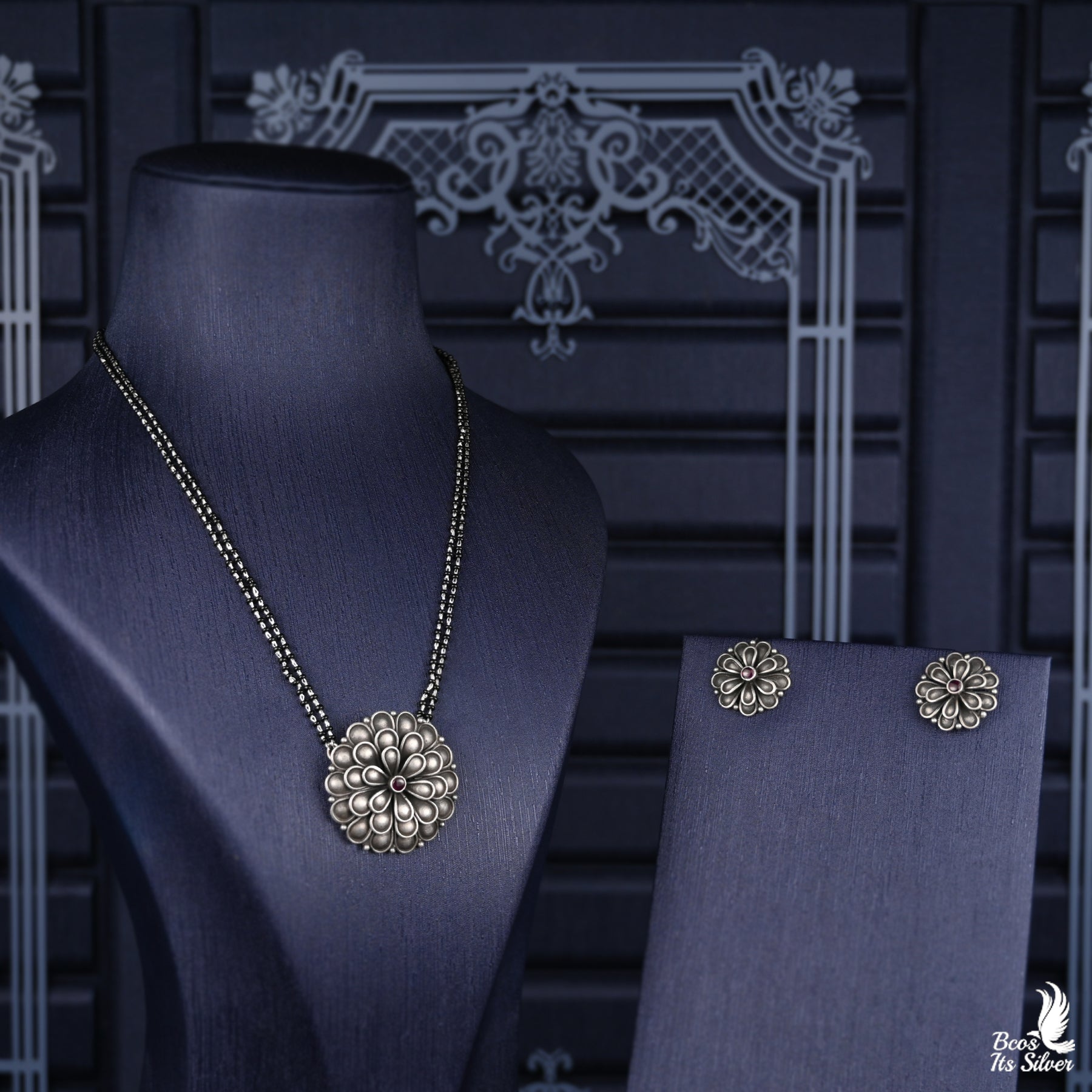 Oxidized Mangal Sutra Set- 2358