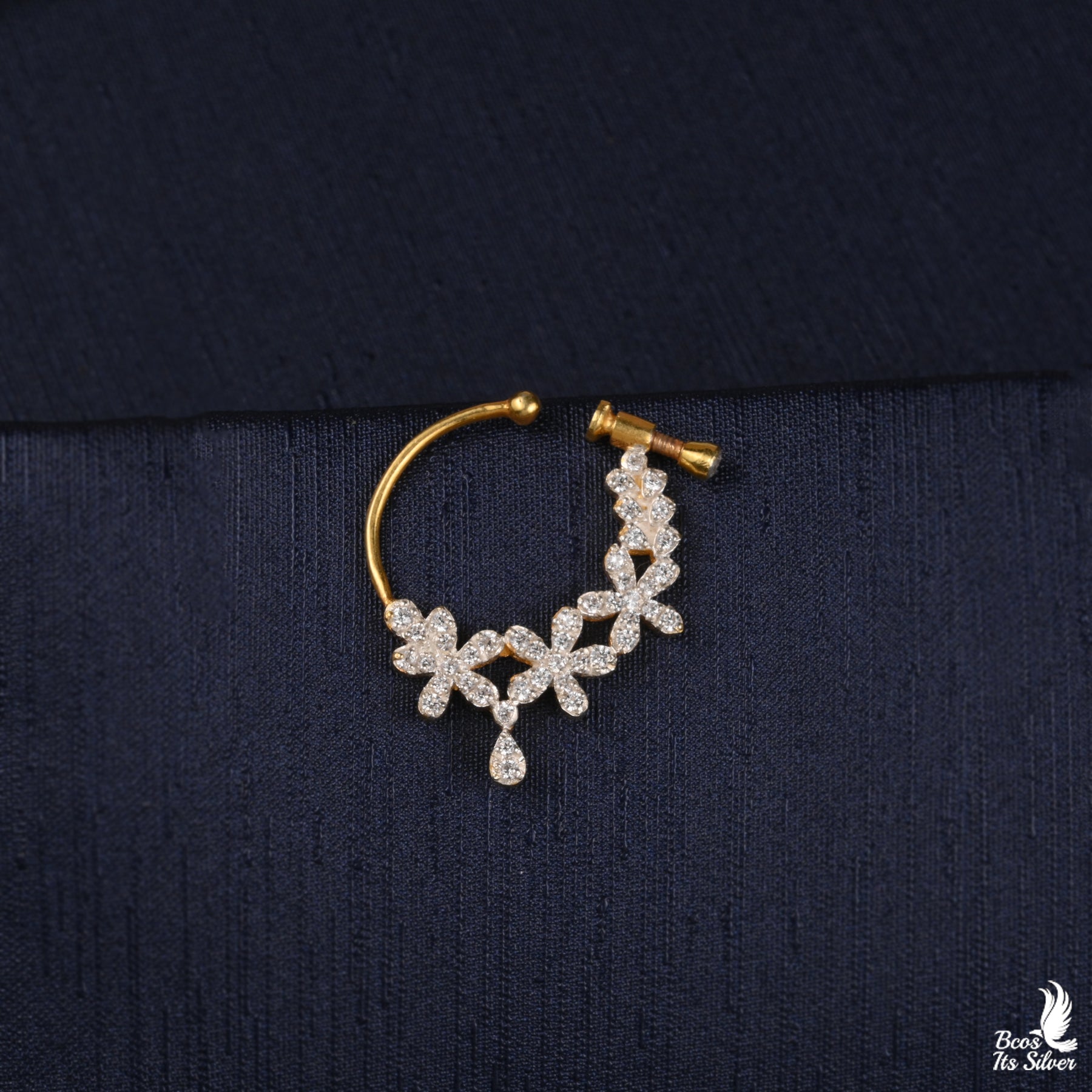 Pure 925 Silver Theia Gold Plated Nath - 2649