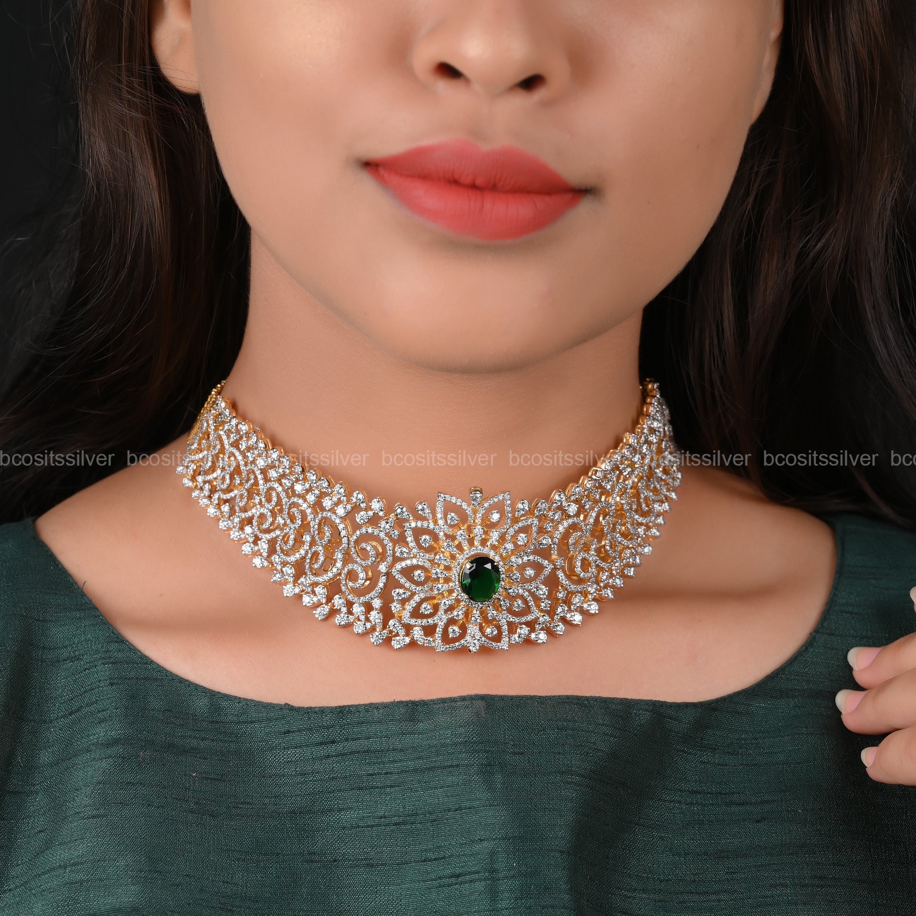 Theia Diamond Look Choker - 5246 - ( Made to order )
