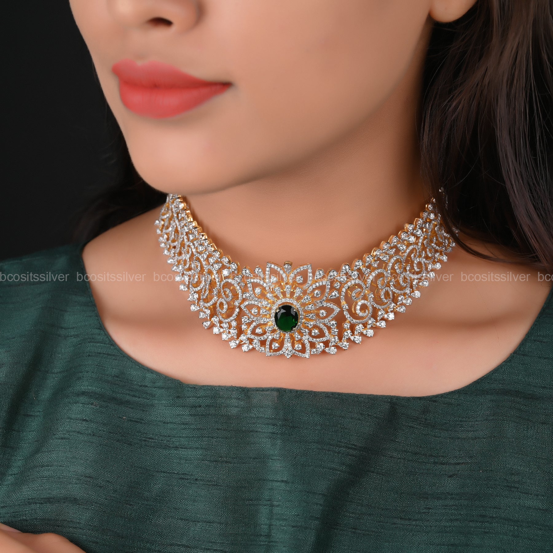 Theia Diamond Look Choker - 5246 - ( Made to order )