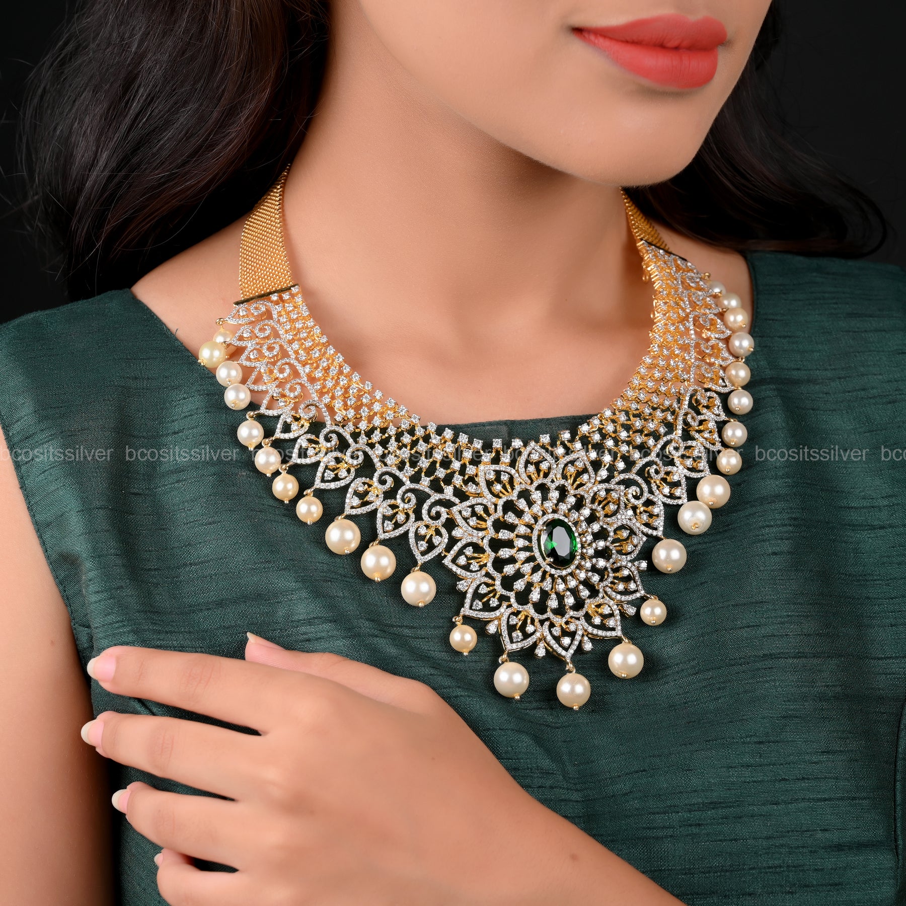 Theia Diamond Look Necklace - 5247 - ( MADE TO ORDER )